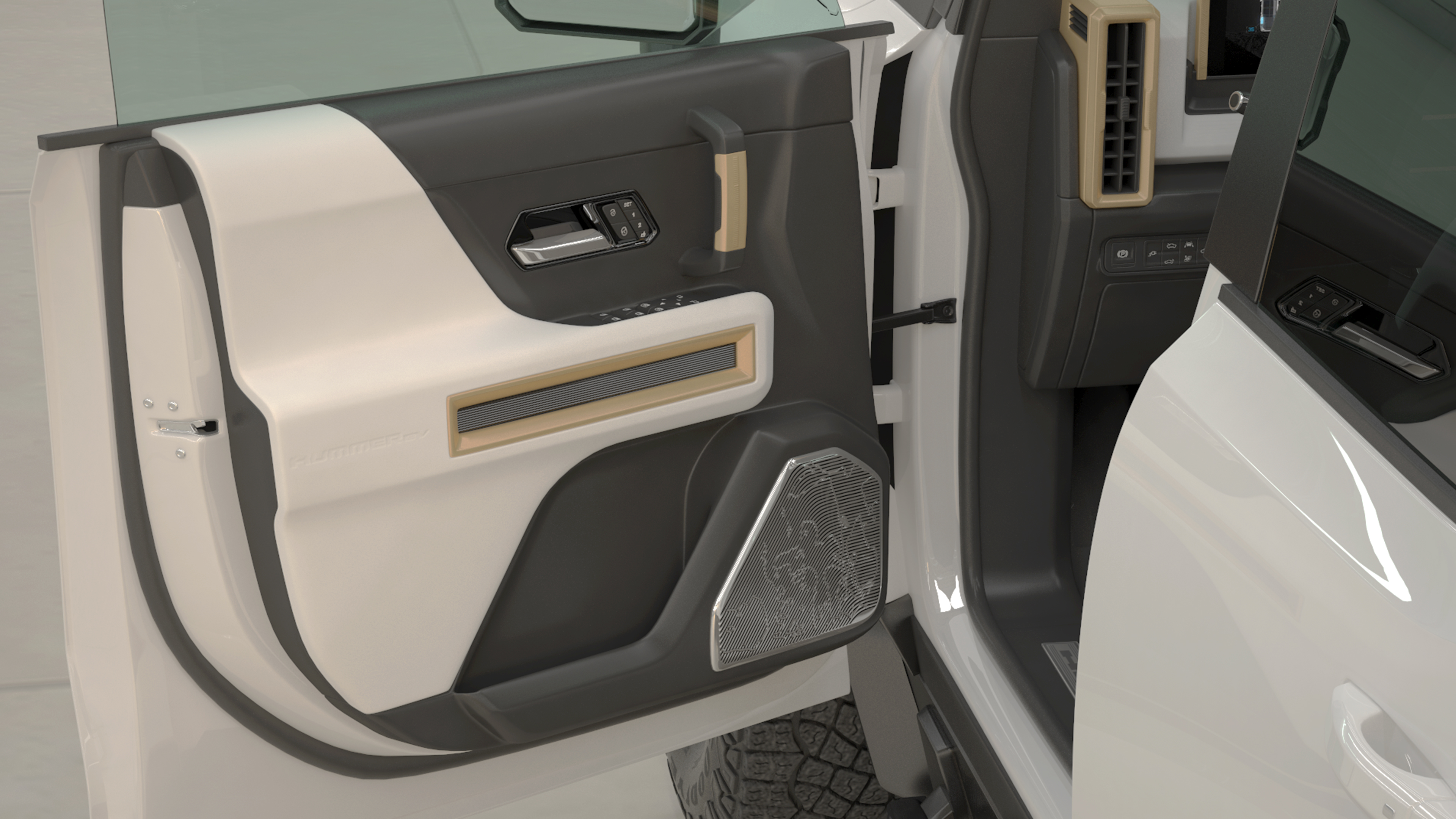 GMC Hummer EV PICKUP Lights On Rigged 3D