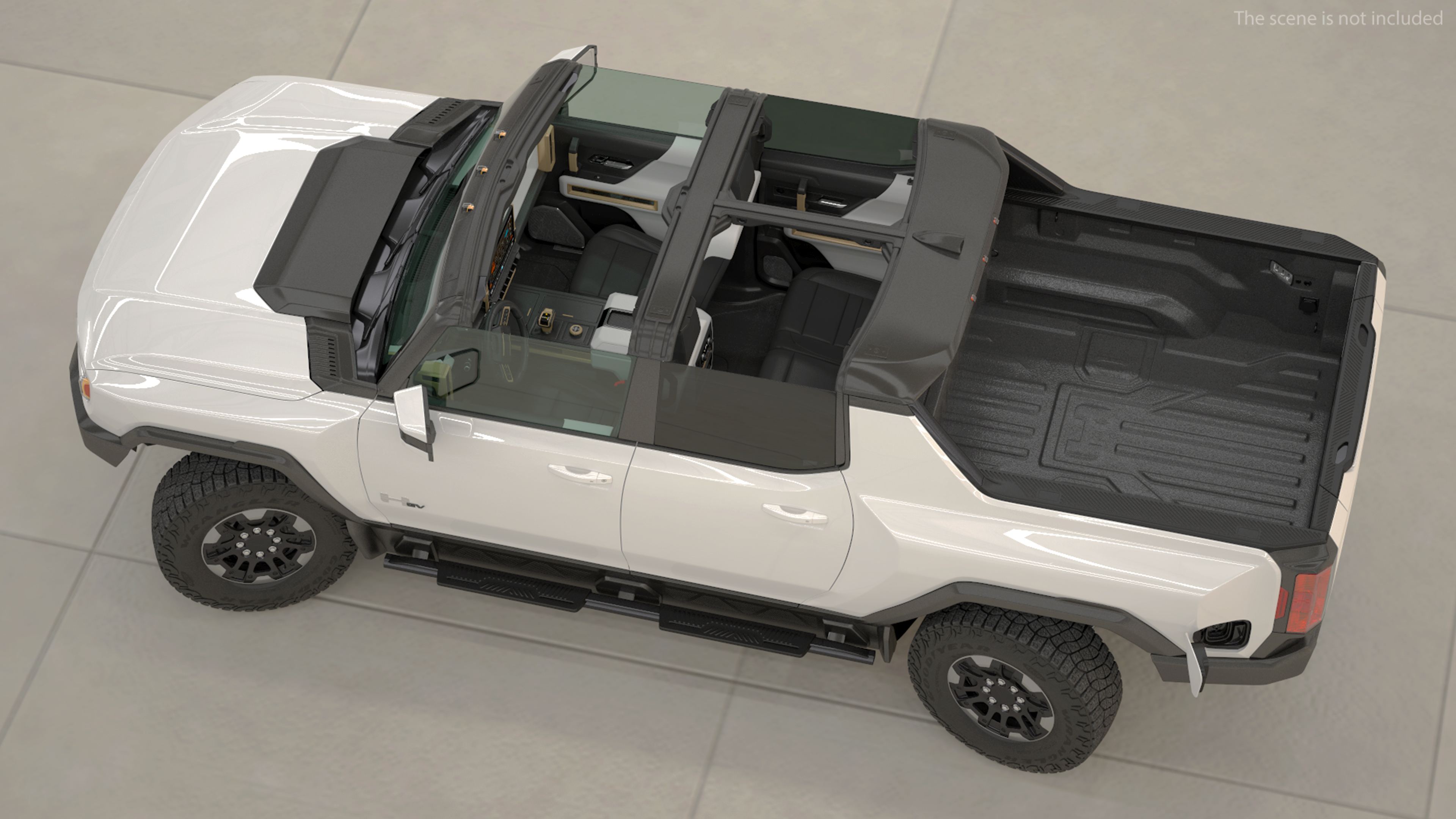 GMC Hummer EV PICKUP Lights On Rigged 3D