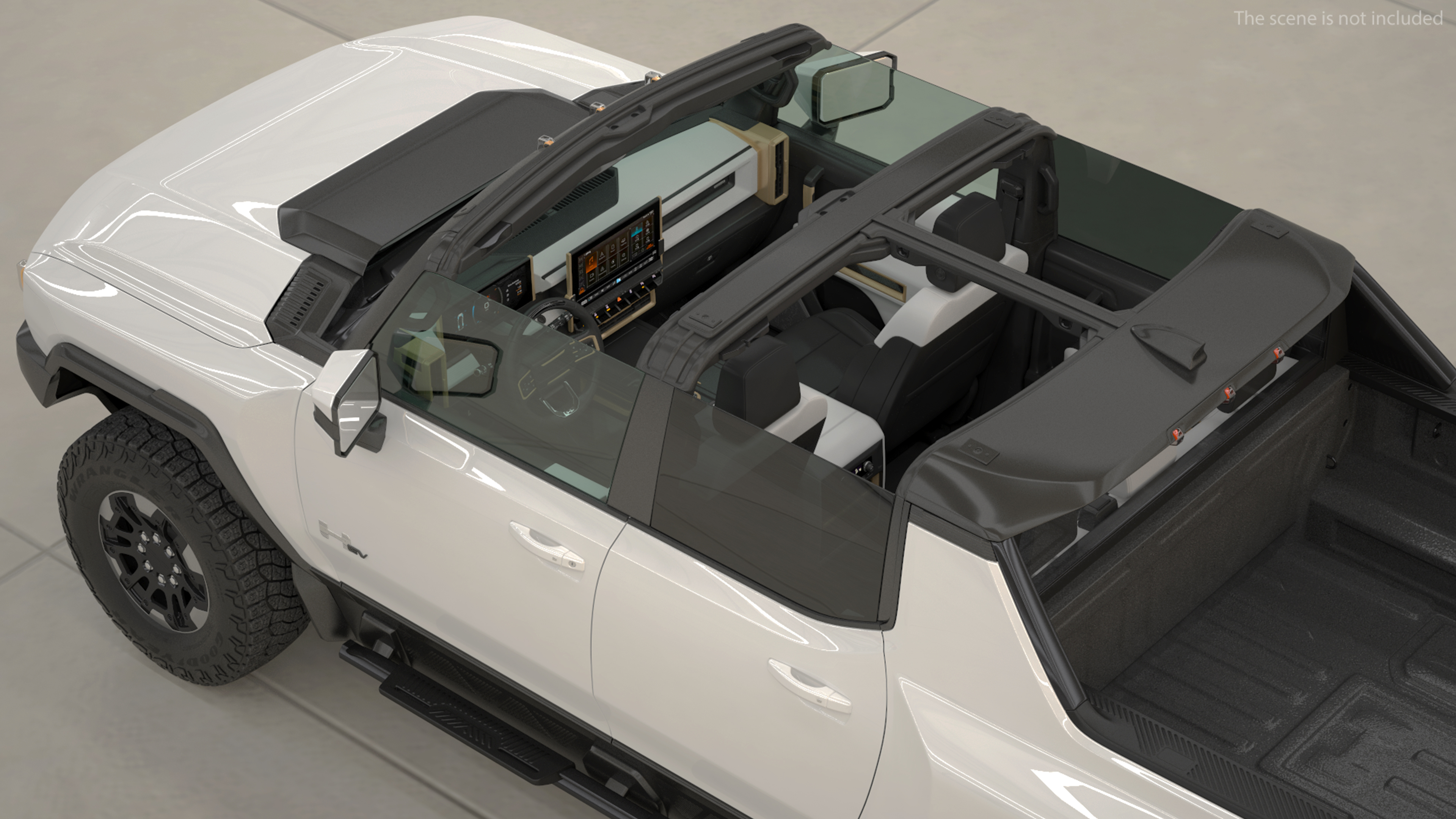 GMC Hummer EV PICKUP Lights On Rigged 3D