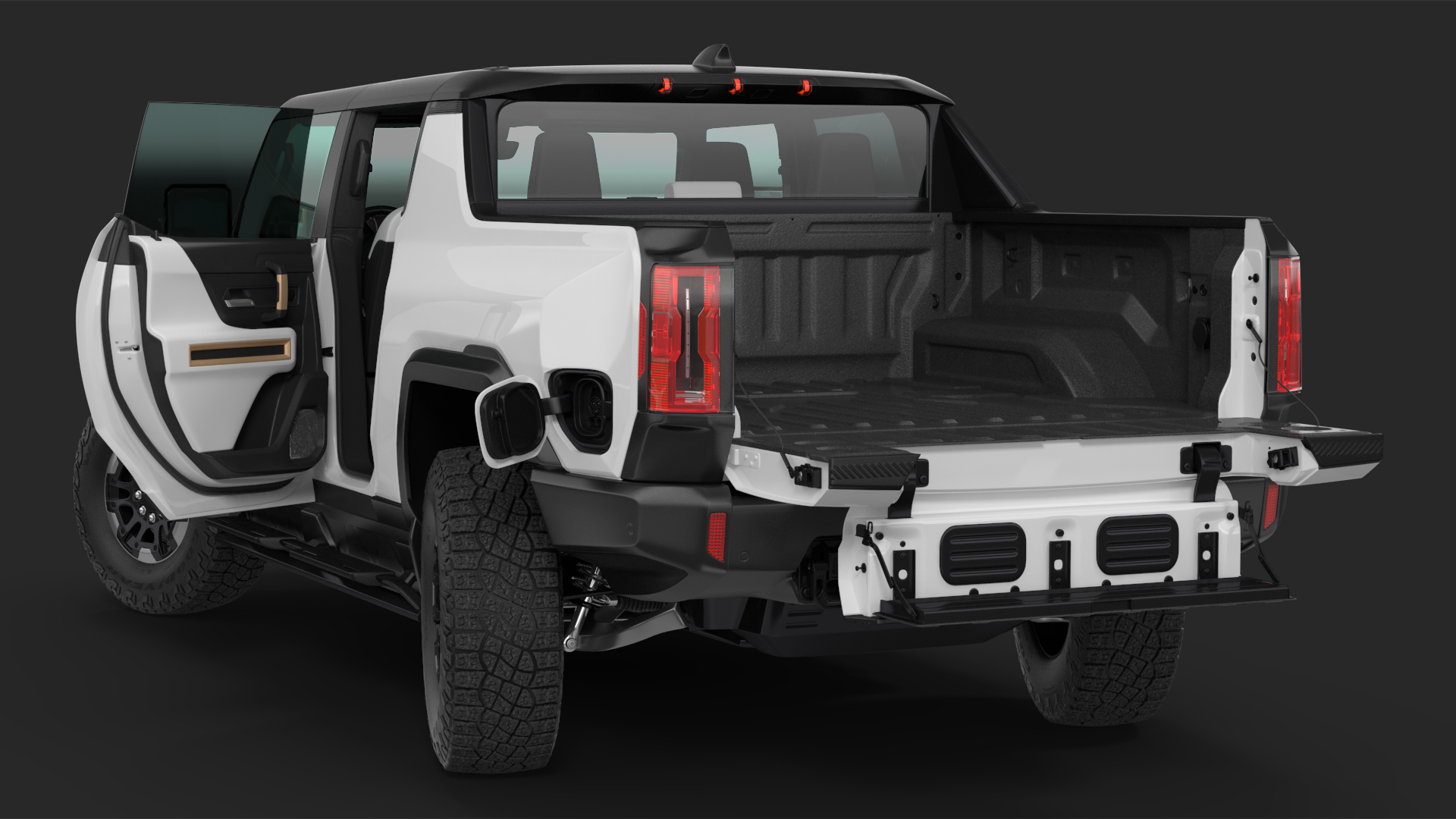 GMC Hummer EV PICKUP Lights On Rigged 3D