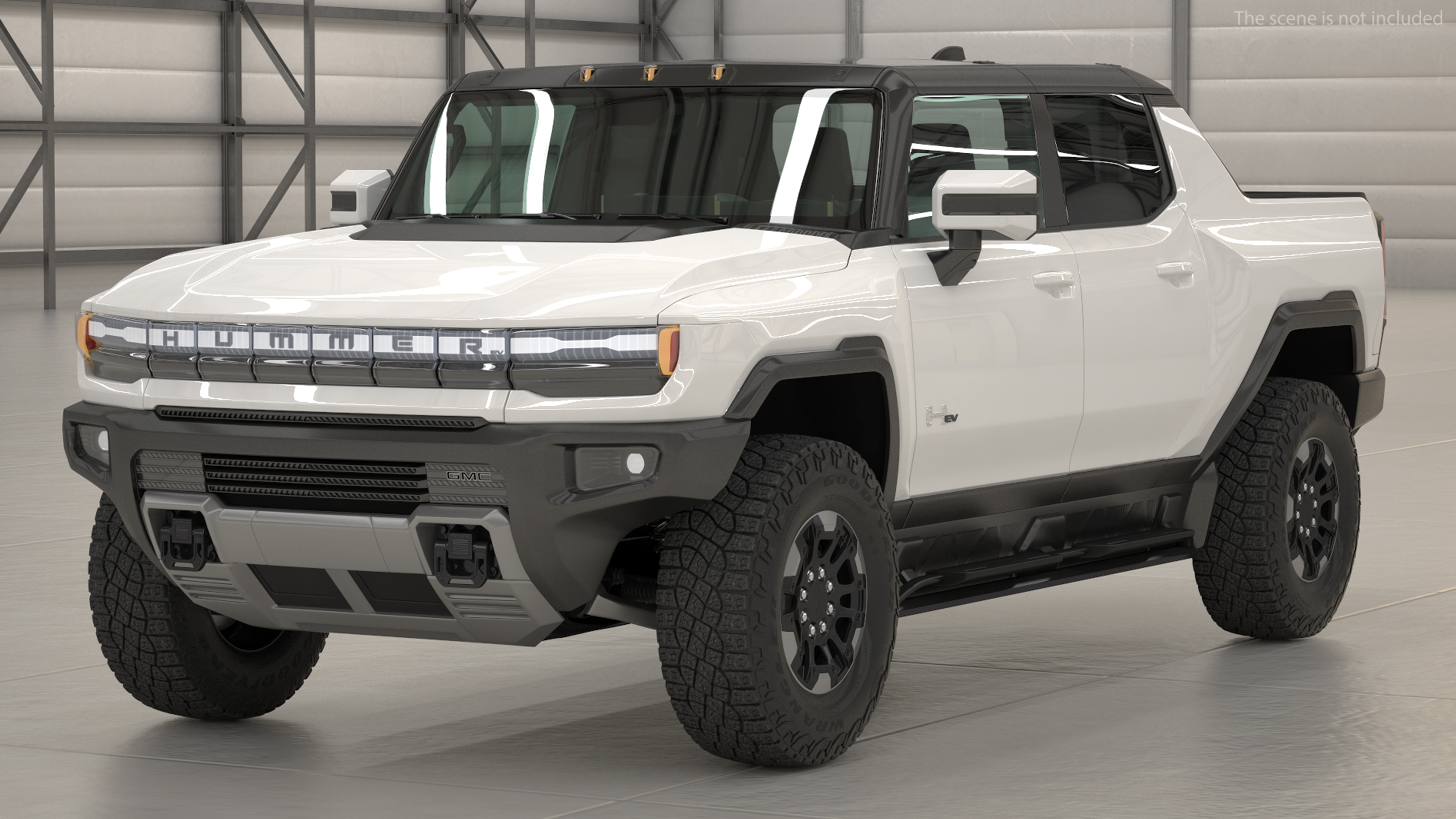 GMC Hummer EV PICKUP Lights On Rigged 3D