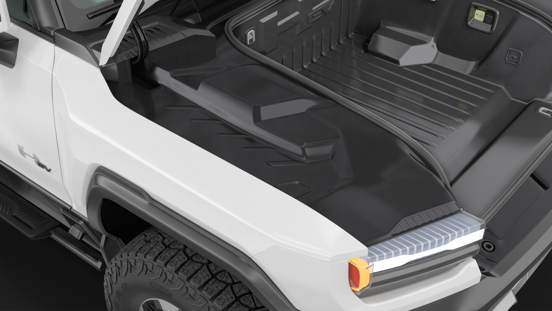 GMC Hummer EV PICKUP Lights On Rigged 3D