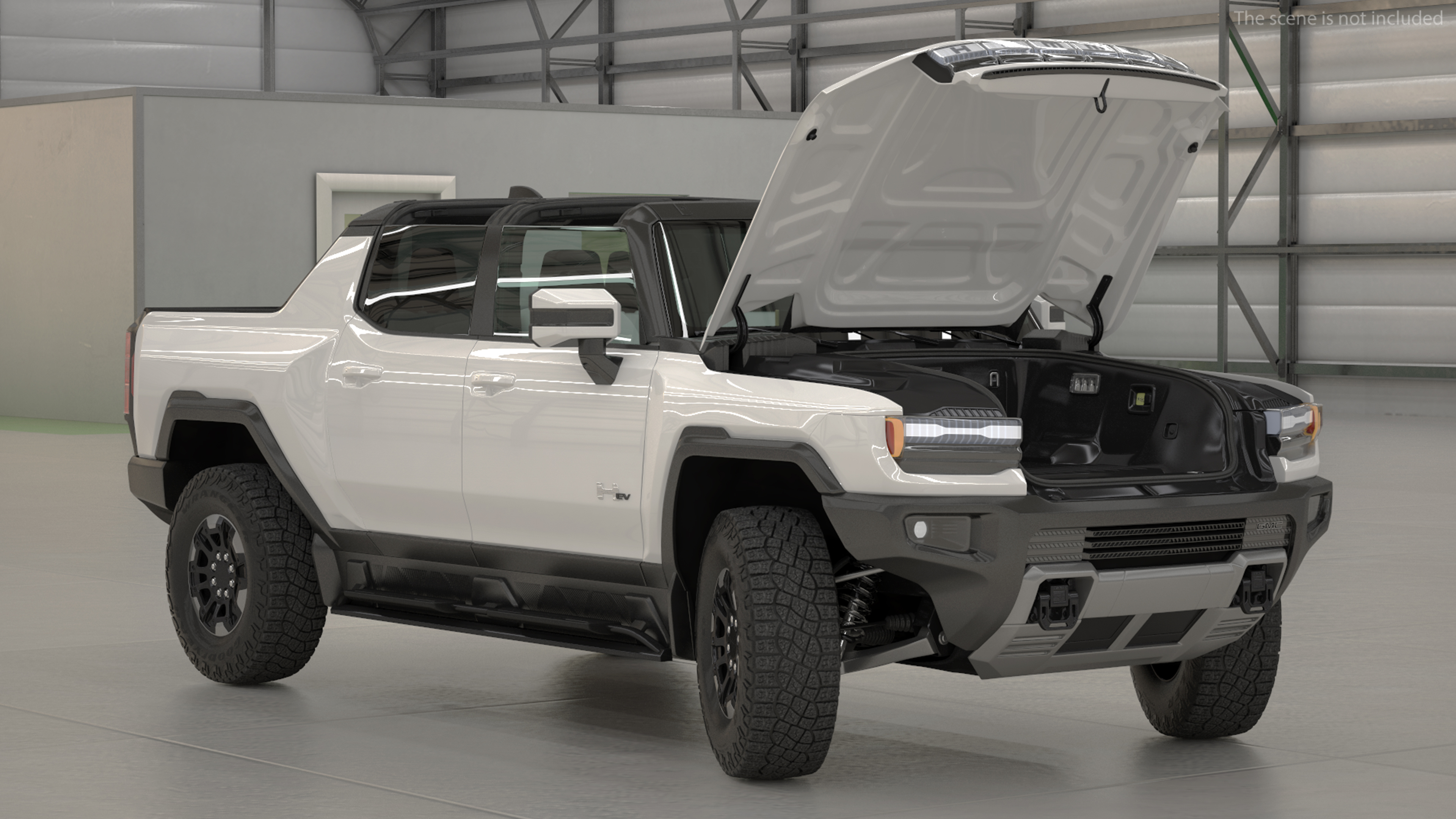GMC Hummer EV PICKUP Lights On Rigged 3D