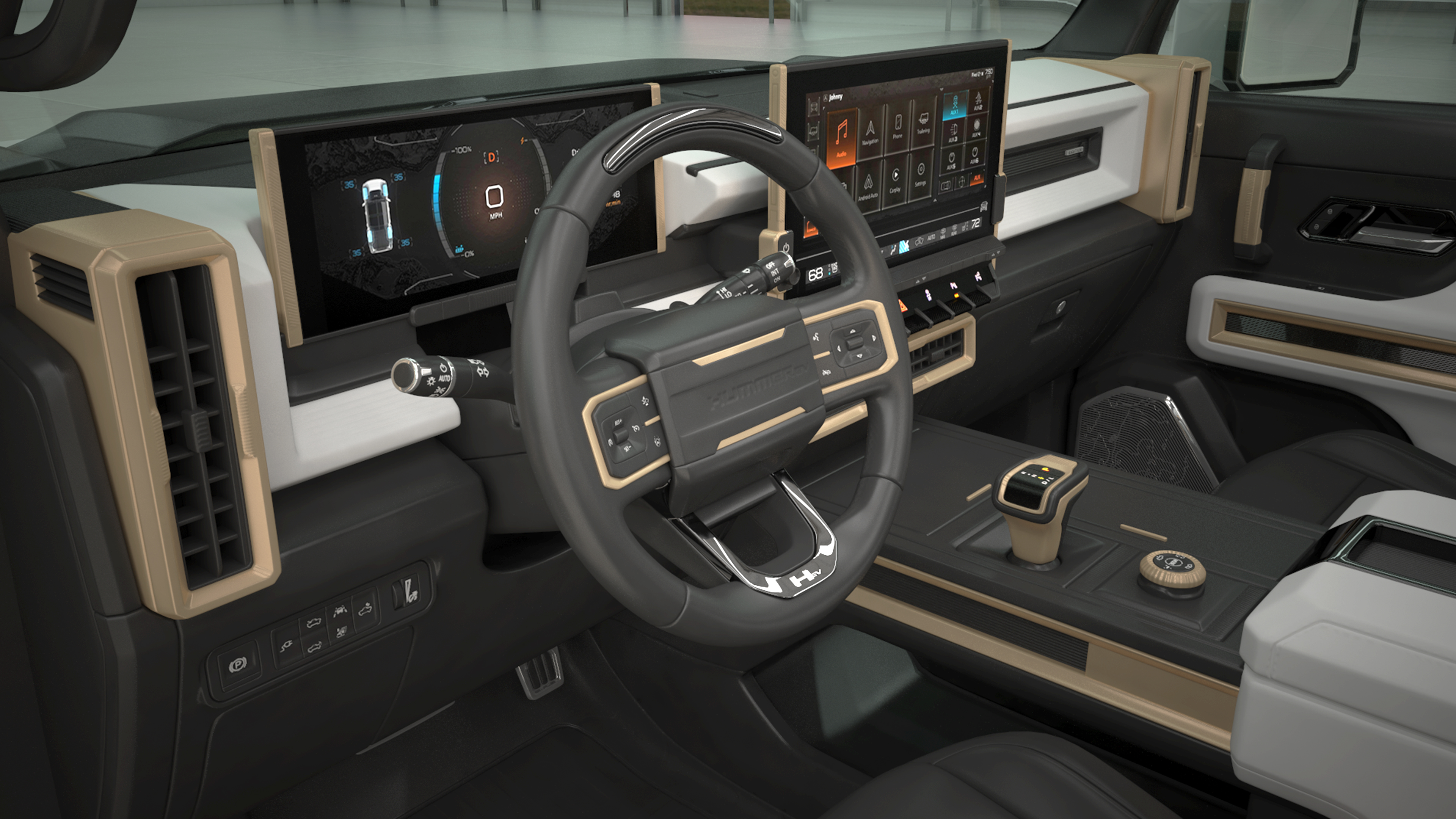 GMC Hummer EV PICKUP Lights On Rigged 3D