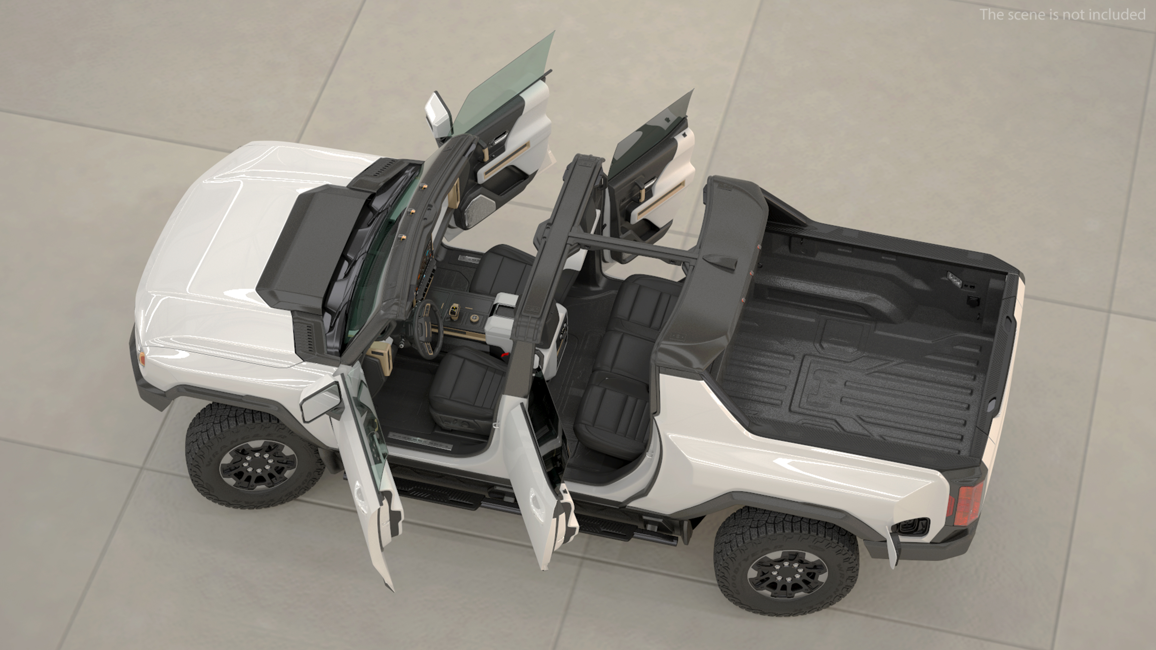GMC Hummer EV PICKUP Lights On Rigged 3D