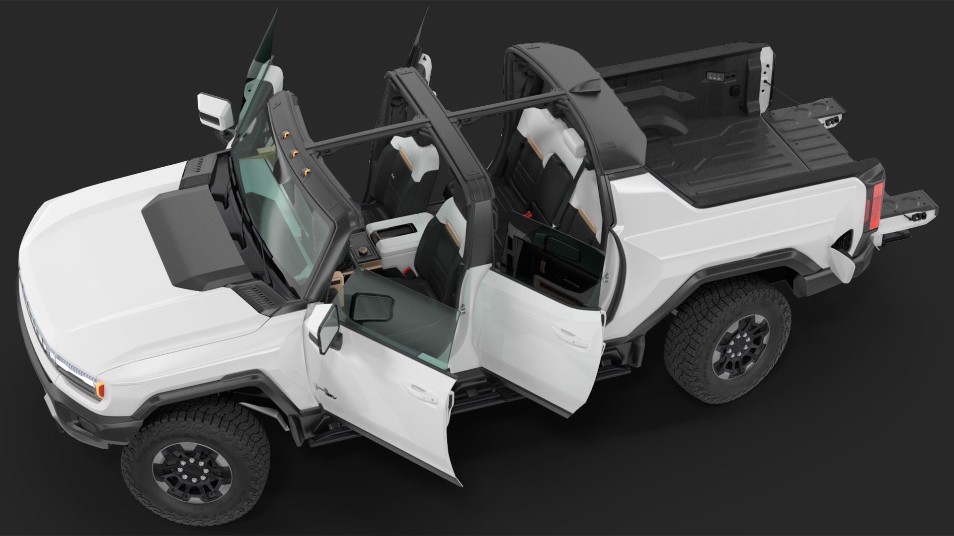 GMC Hummer EV PICKUP Lights On Rigged 3D