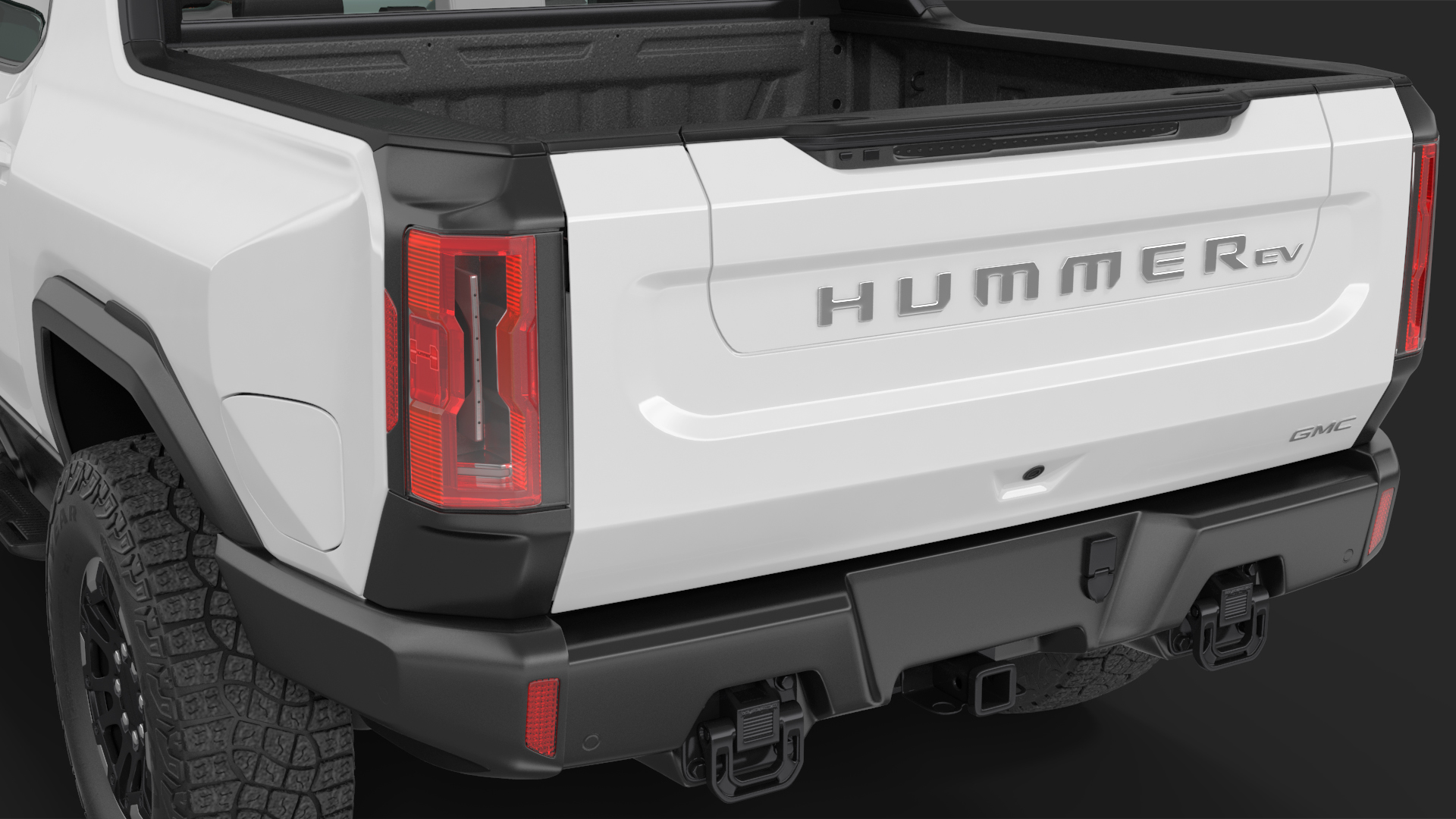 GMC Hummer EV PICKUP Lights On Rigged 3D