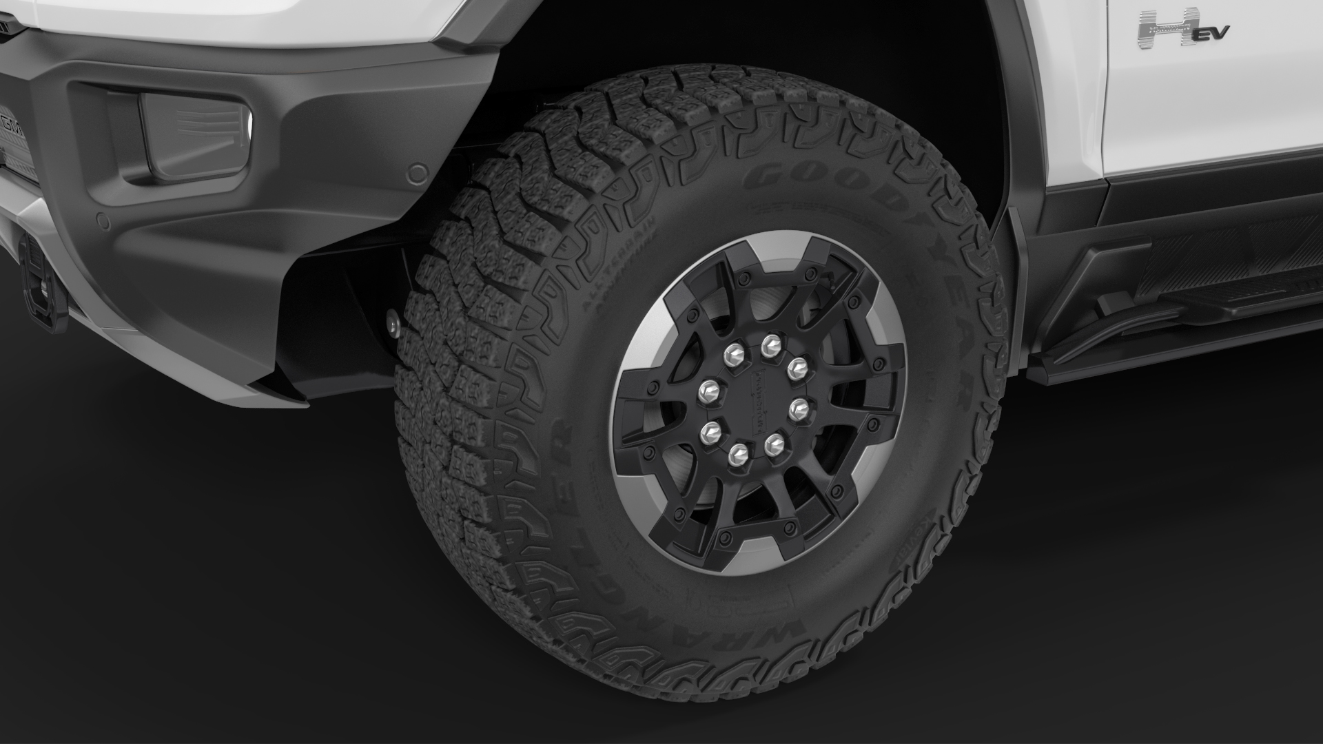 GMC Hummer EV PICKUP Lights On Rigged 3D