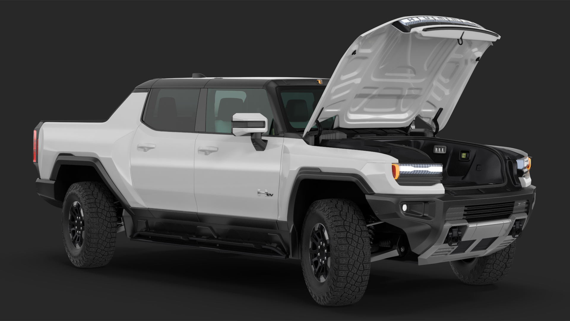 GMC Hummer EV PICKUP Lights On Rigged 3D