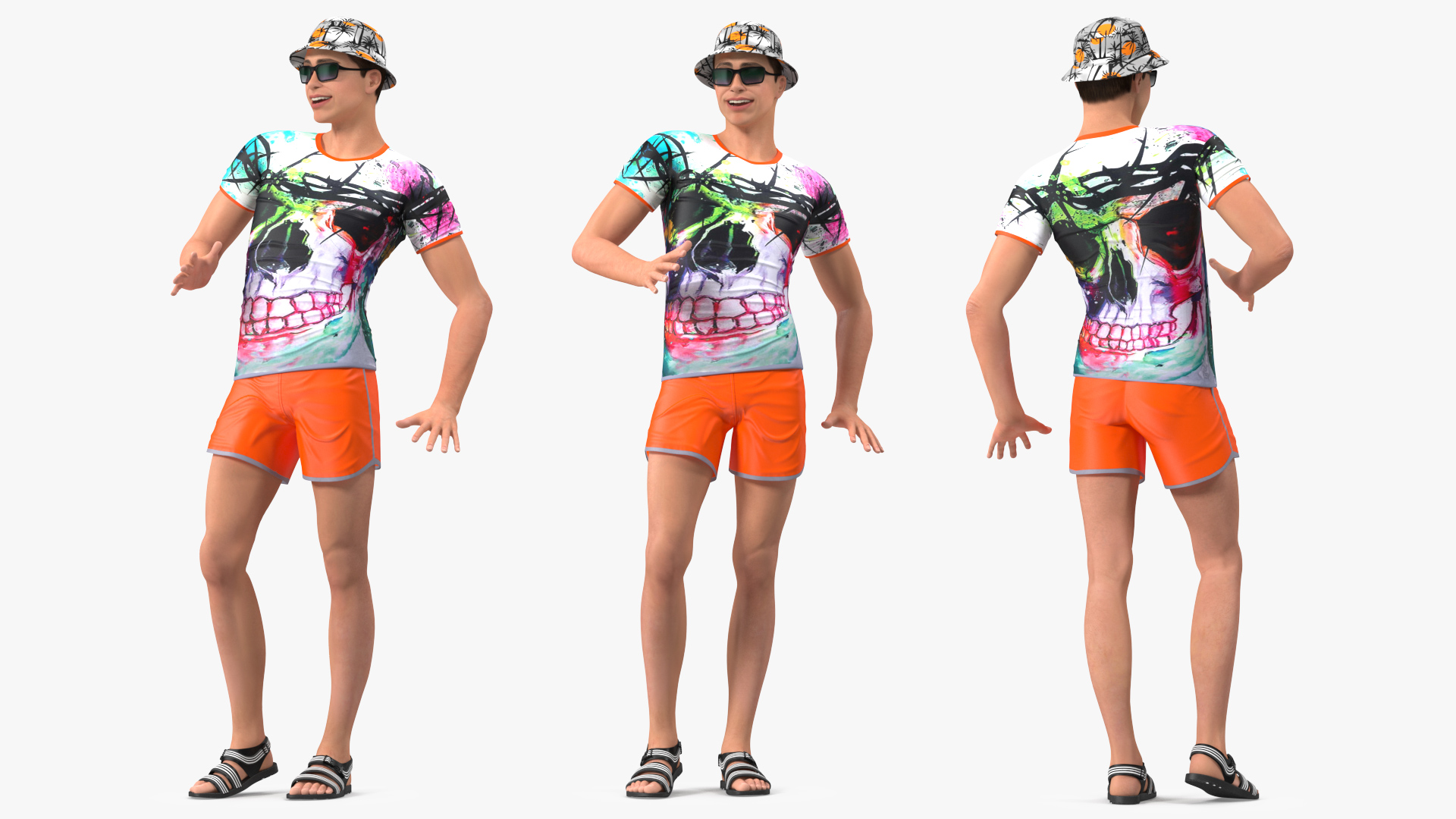 Teen Boy Swimwear Rigged 3D model