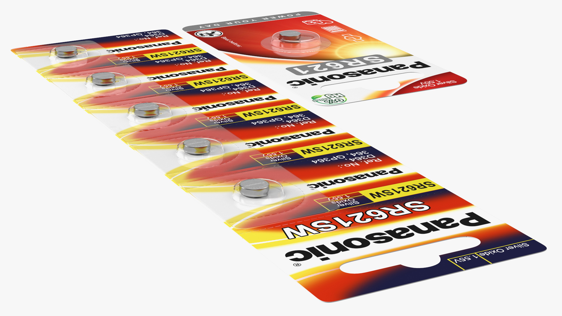 3D Panasonic SR621SW Coin Battery Blister Package