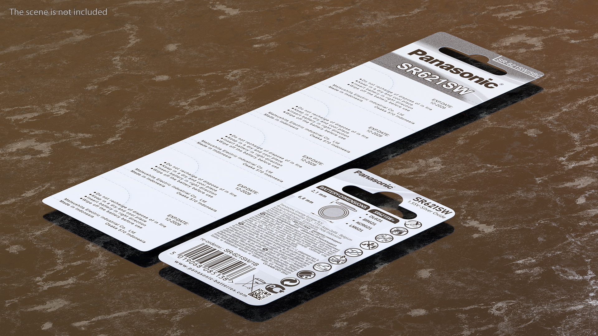 3D Panasonic SR621SW Coin Battery Blister Package