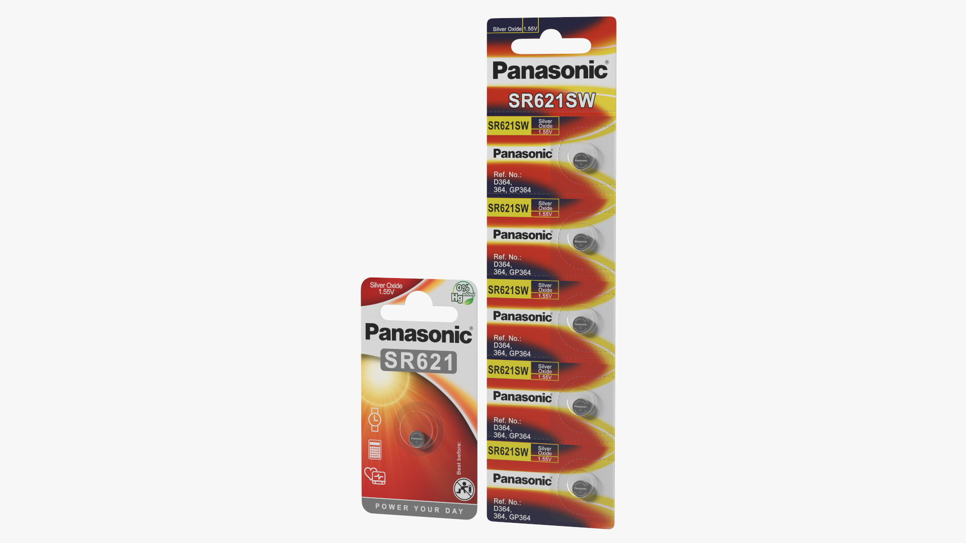 3D Panasonic SR621SW Coin Battery Blister Package