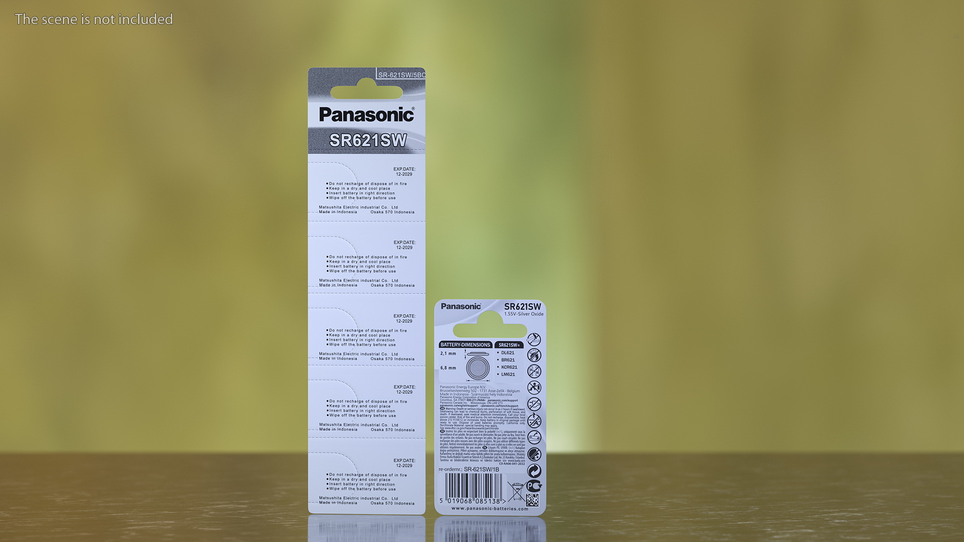 3D Panasonic SR621SW Coin Battery Blister Package