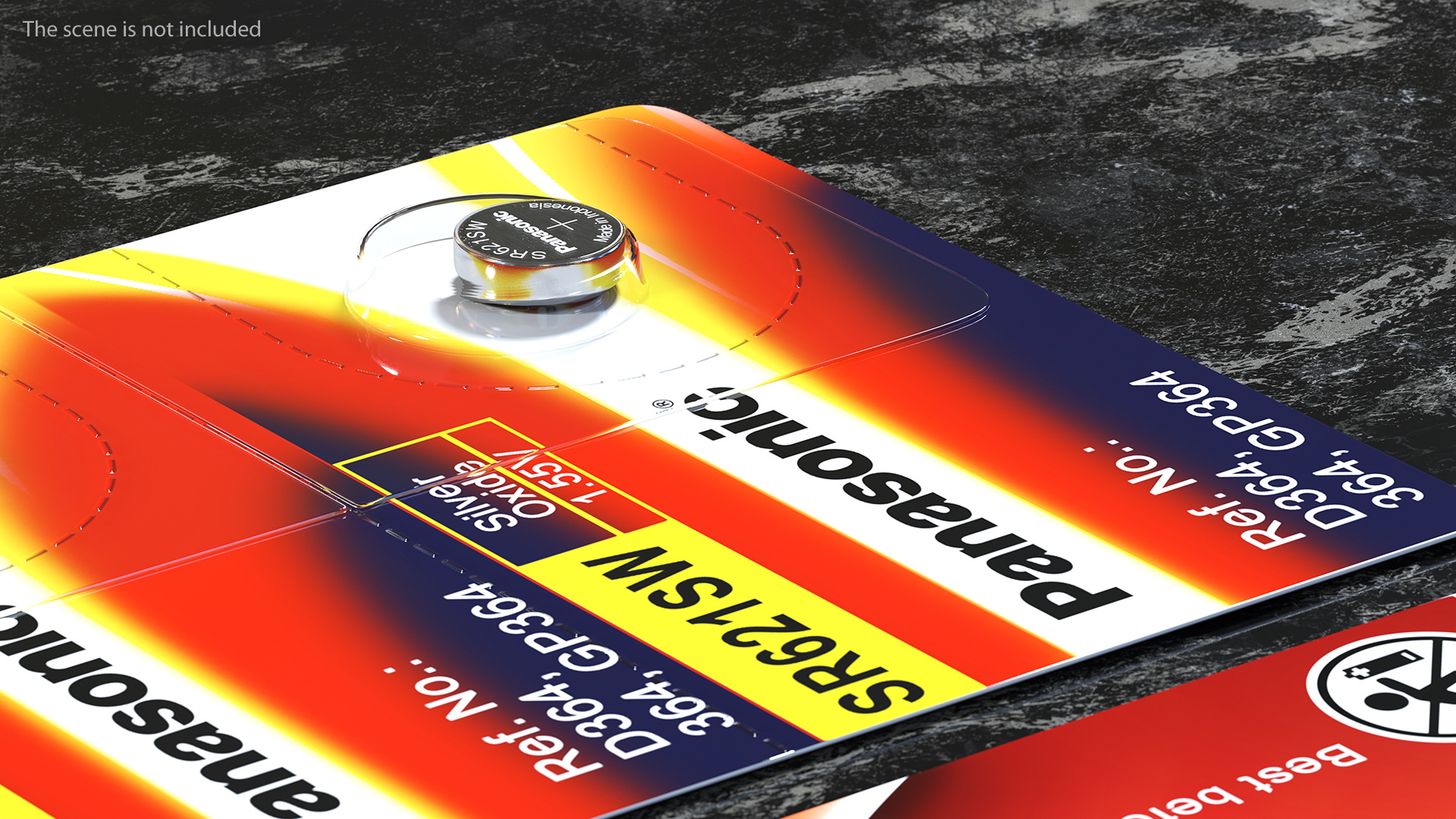 3D Panasonic SR621SW Coin Battery Blister Package