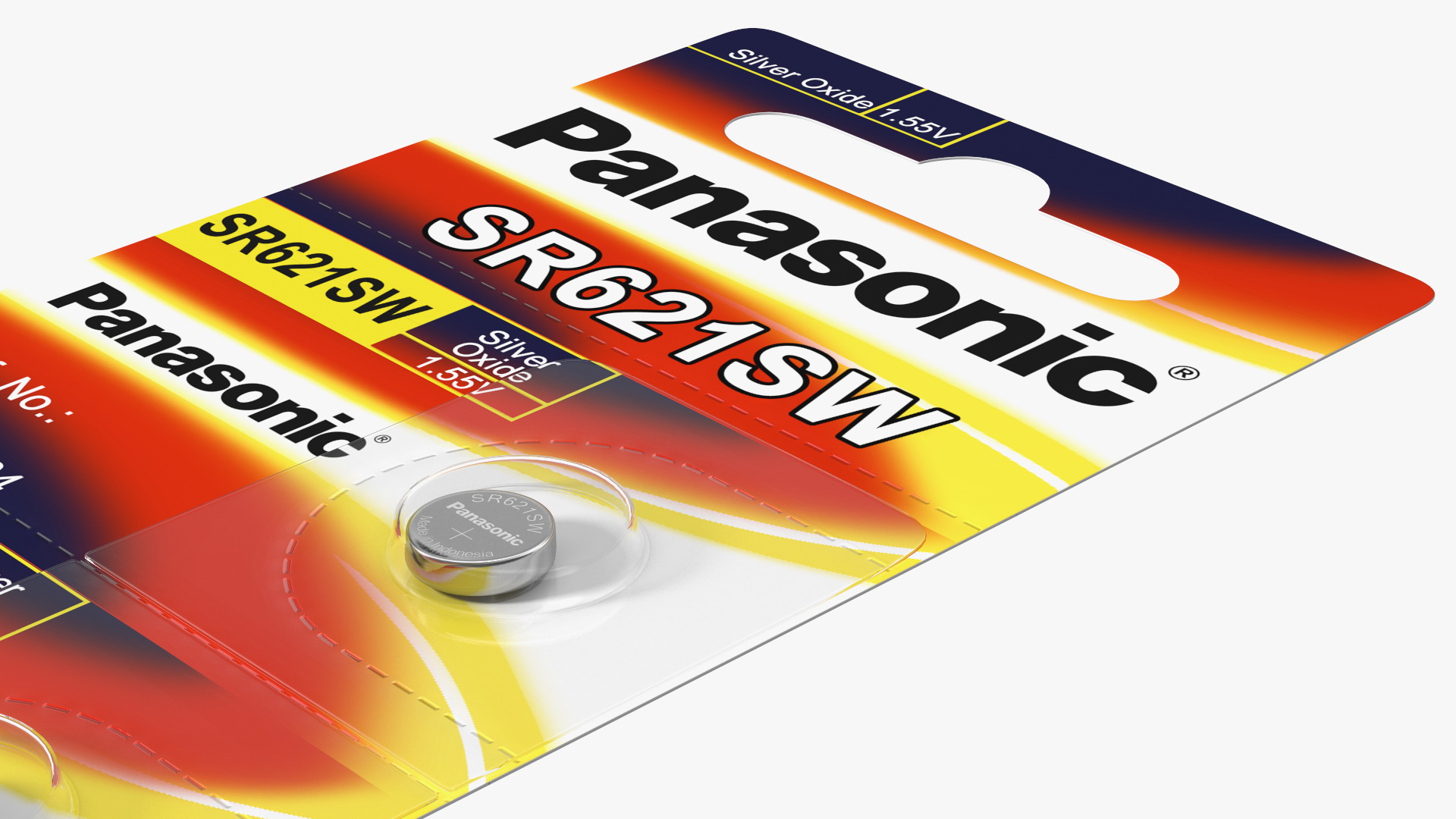 3D Panasonic SR621SW Coin Battery Blister Package