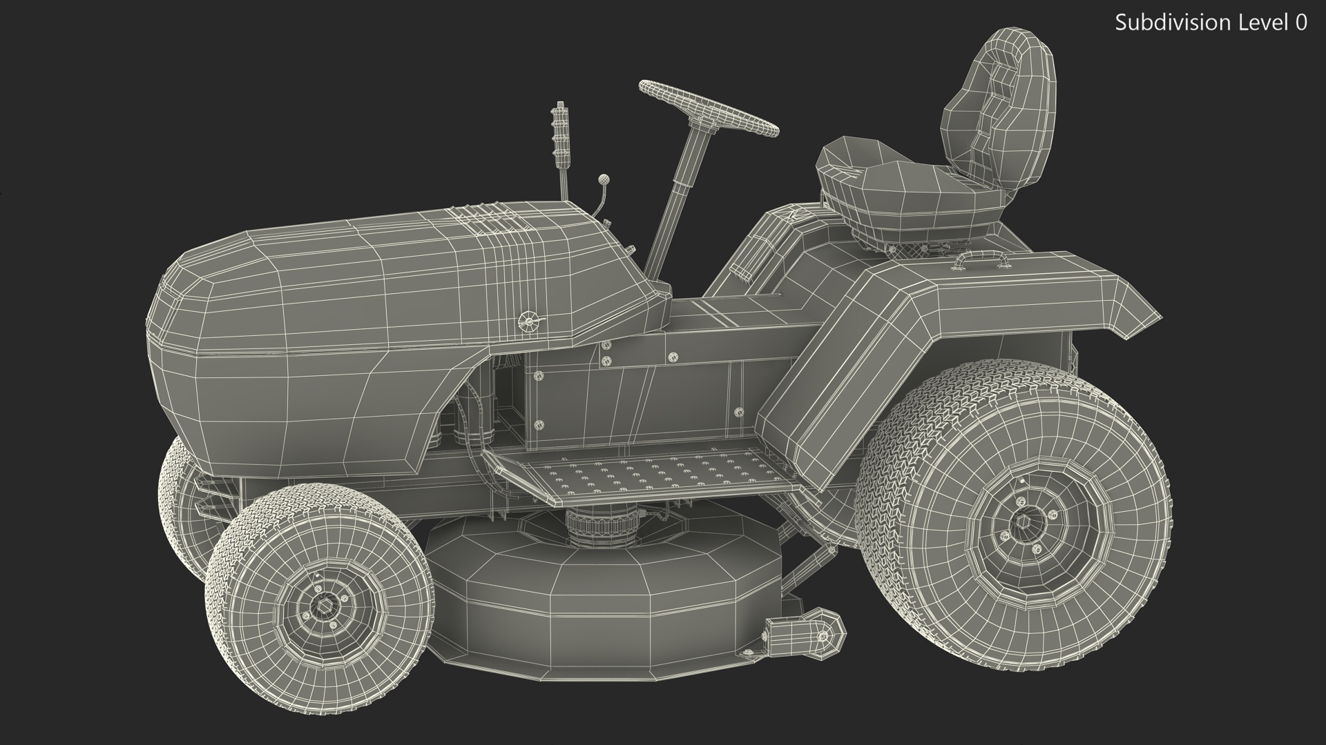 3D Snapper Lawn Tractor Rigged for Maya