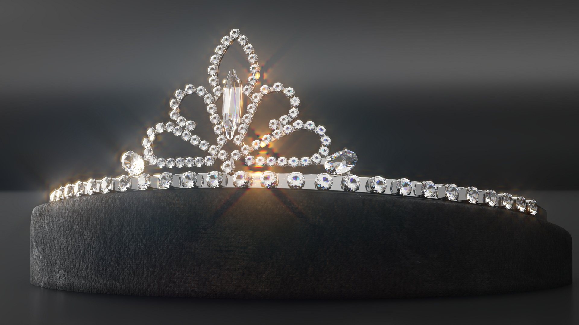 Jeweled Tiara Headband 3D