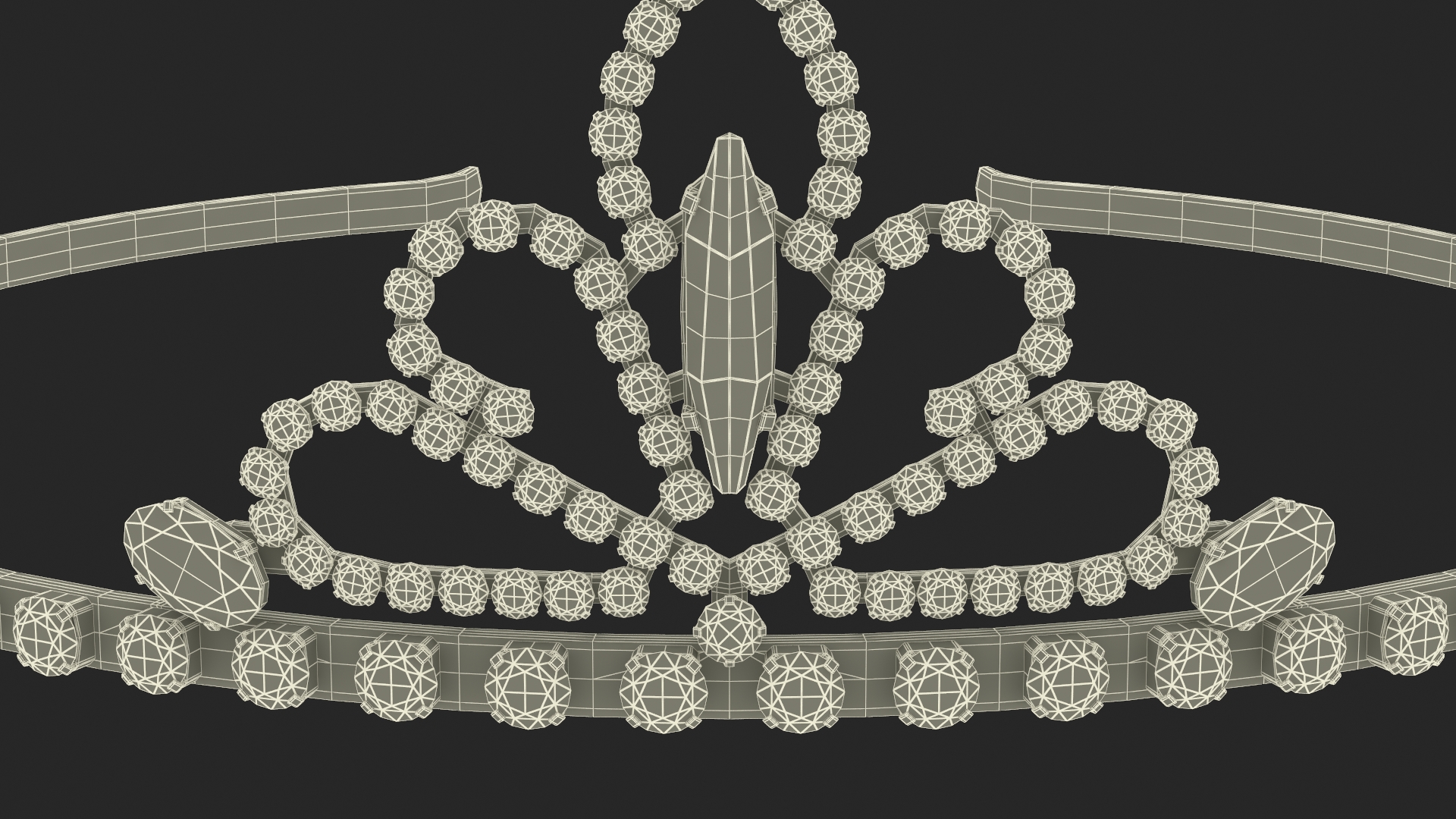 Jeweled Tiara Headband 3D