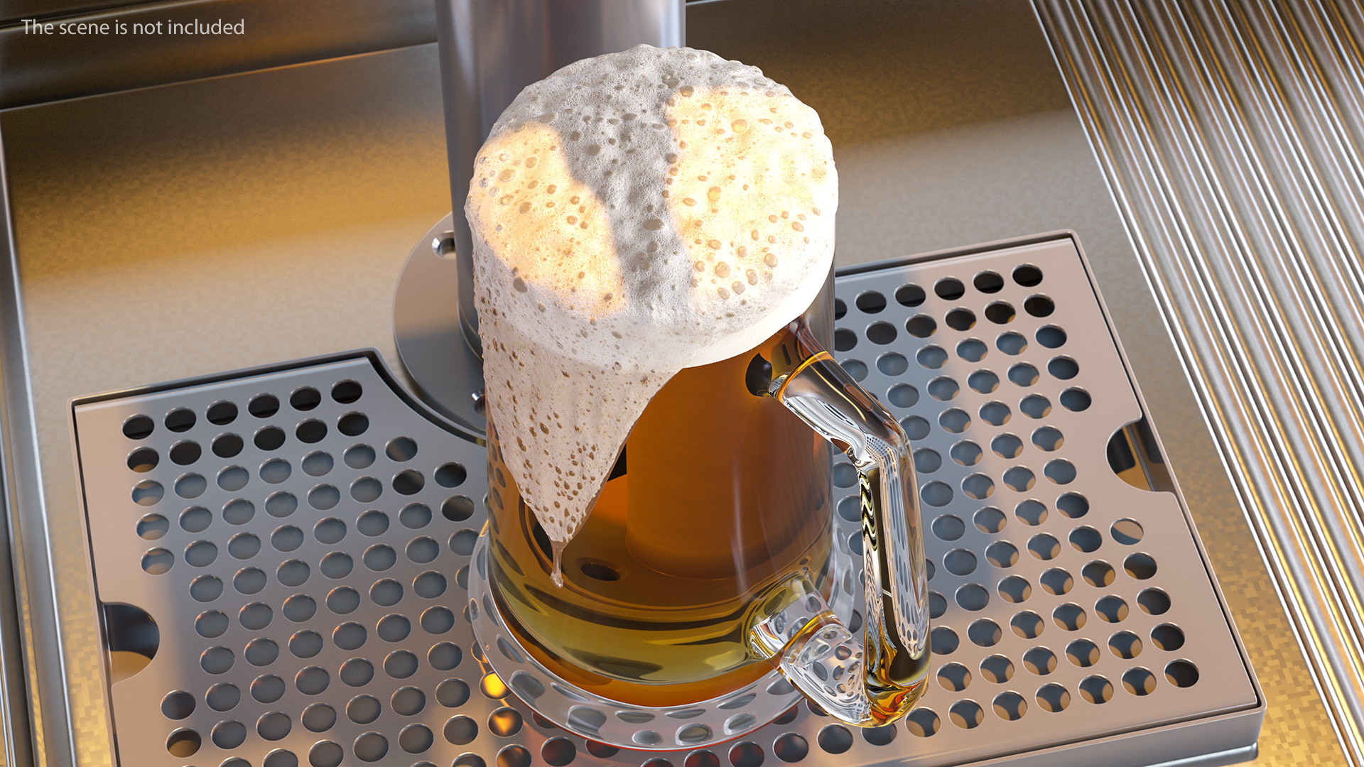 3D Triple Faucet Beer Tower with Beer Mug model