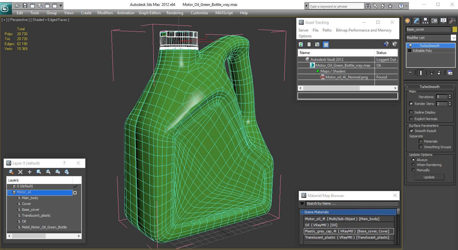 Motor Oil Green Bottle 3D