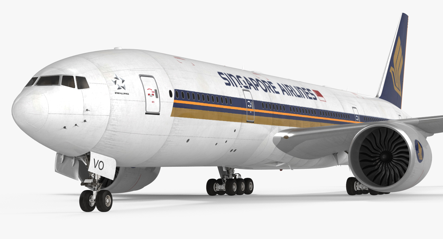 3D Boeing 777 200 Singapore Airlines model
