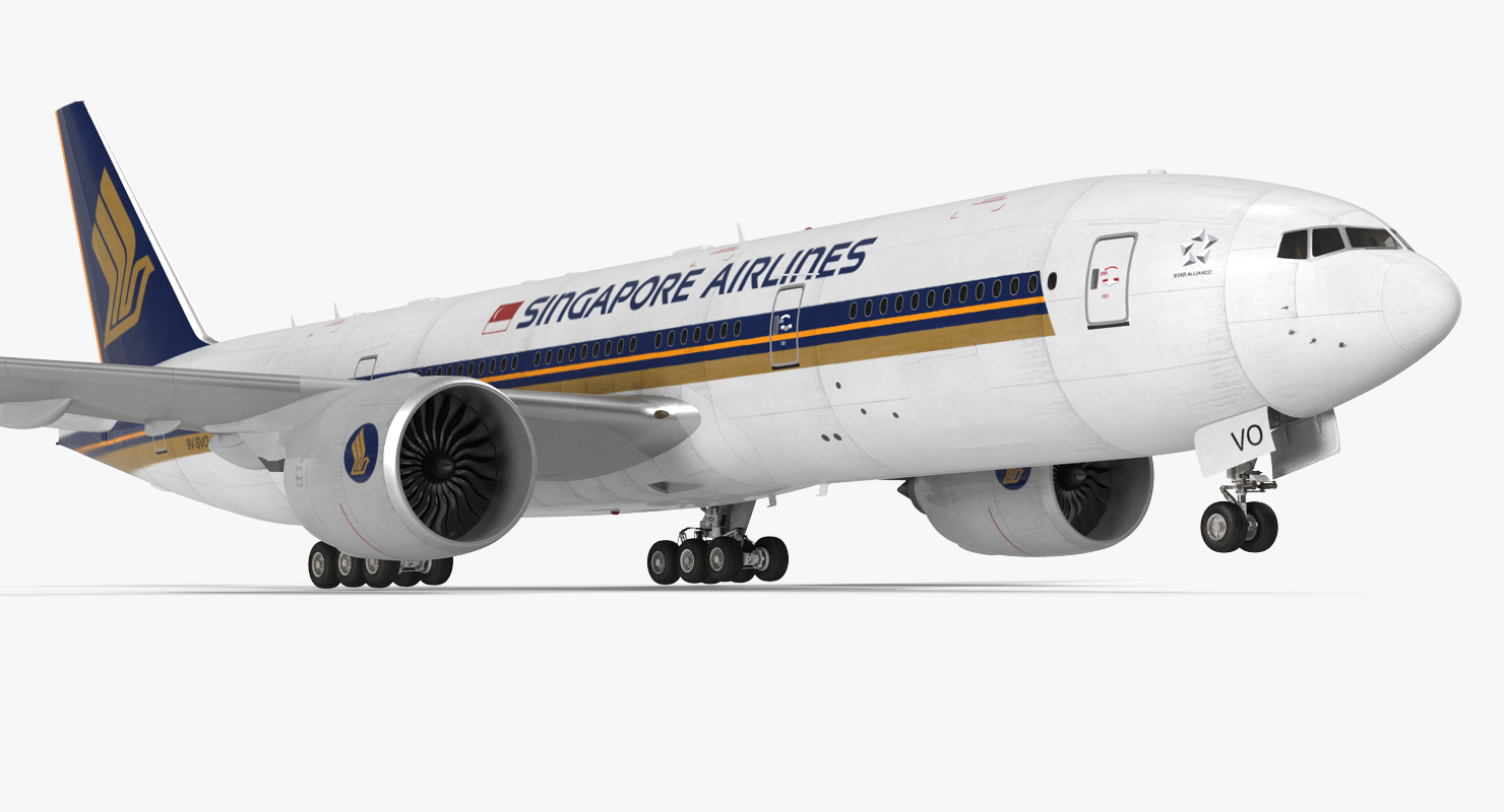 3D Boeing 777 200 Singapore Airlines model