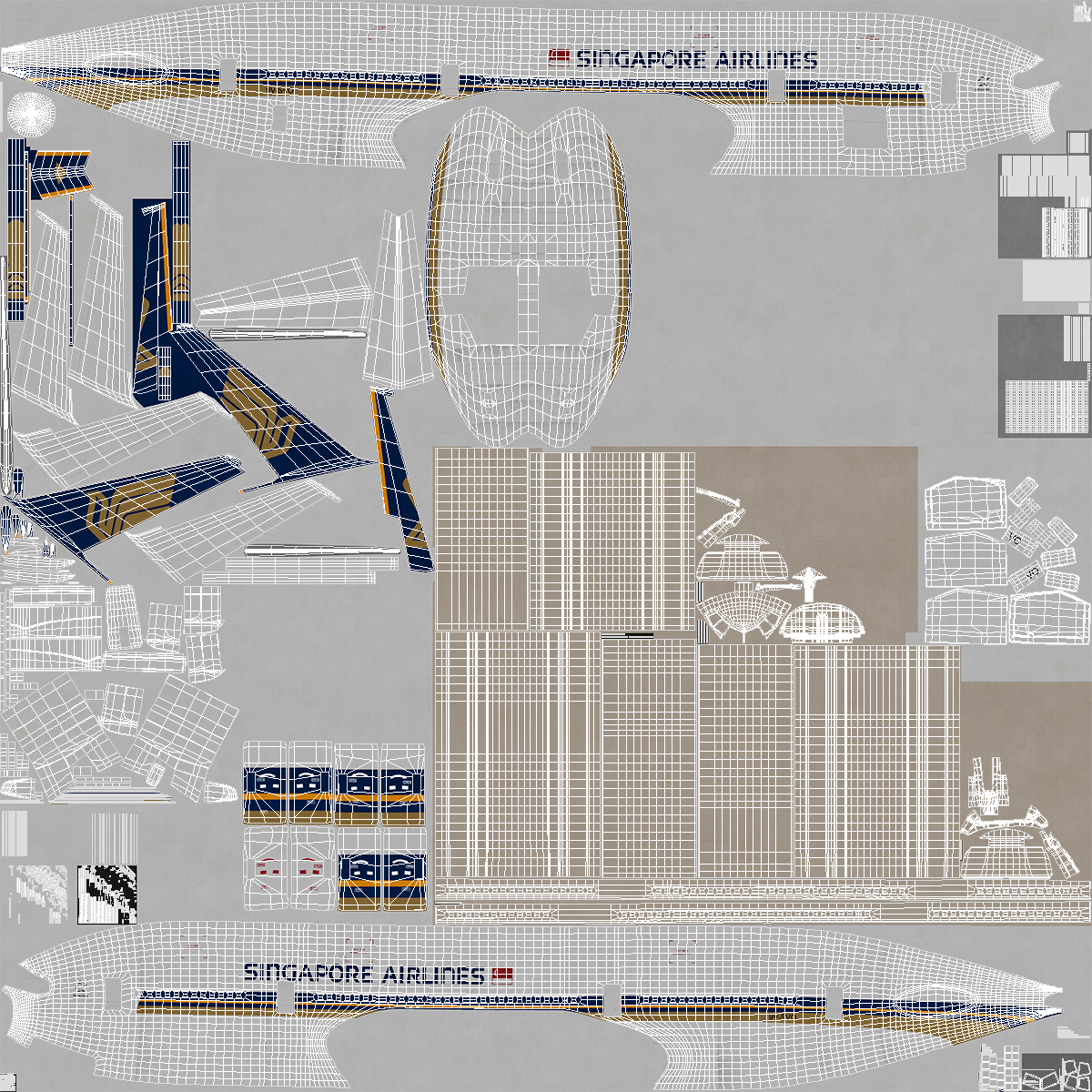 3D Boeing 777 200 Singapore Airlines model