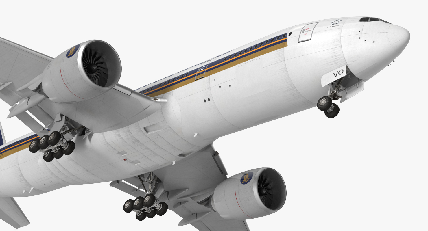 3D Boeing 777 200 Singapore Airlines model