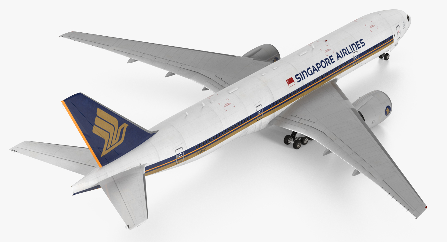 3D Boeing 777 200 Singapore Airlines model