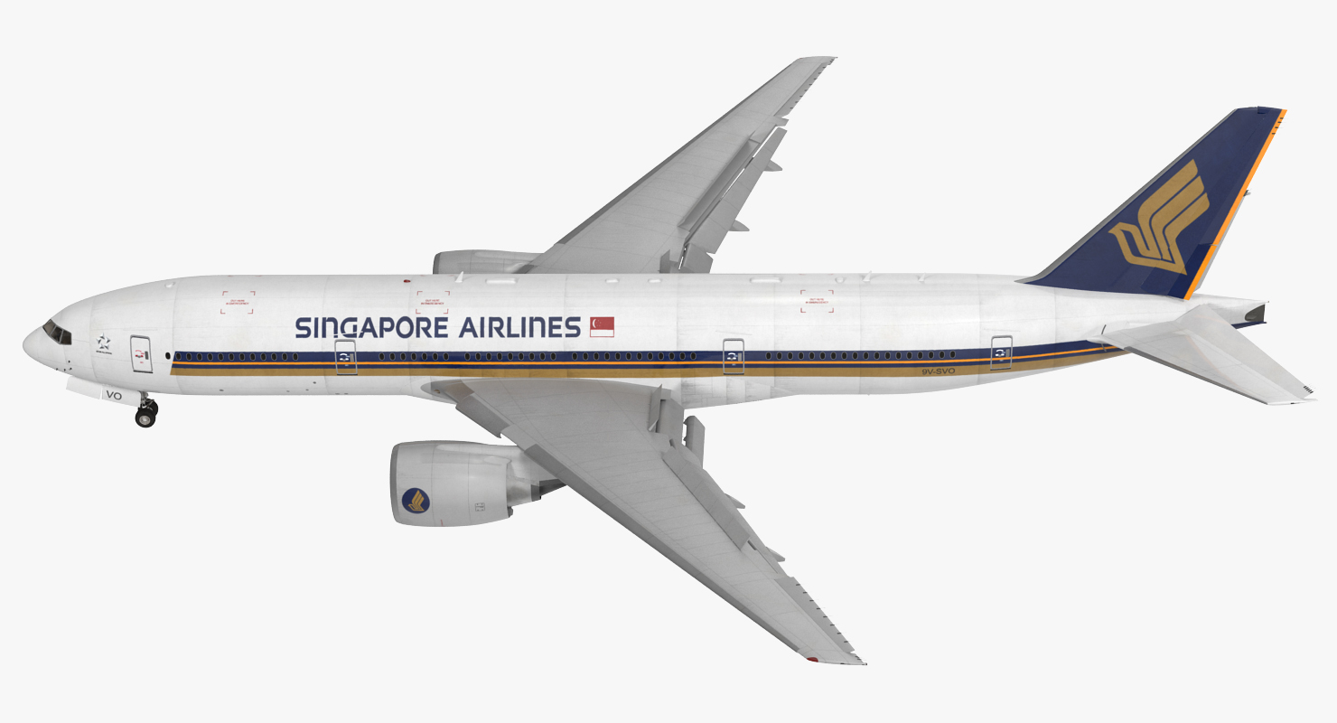 3D Boeing 777 200 Singapore Airlines model