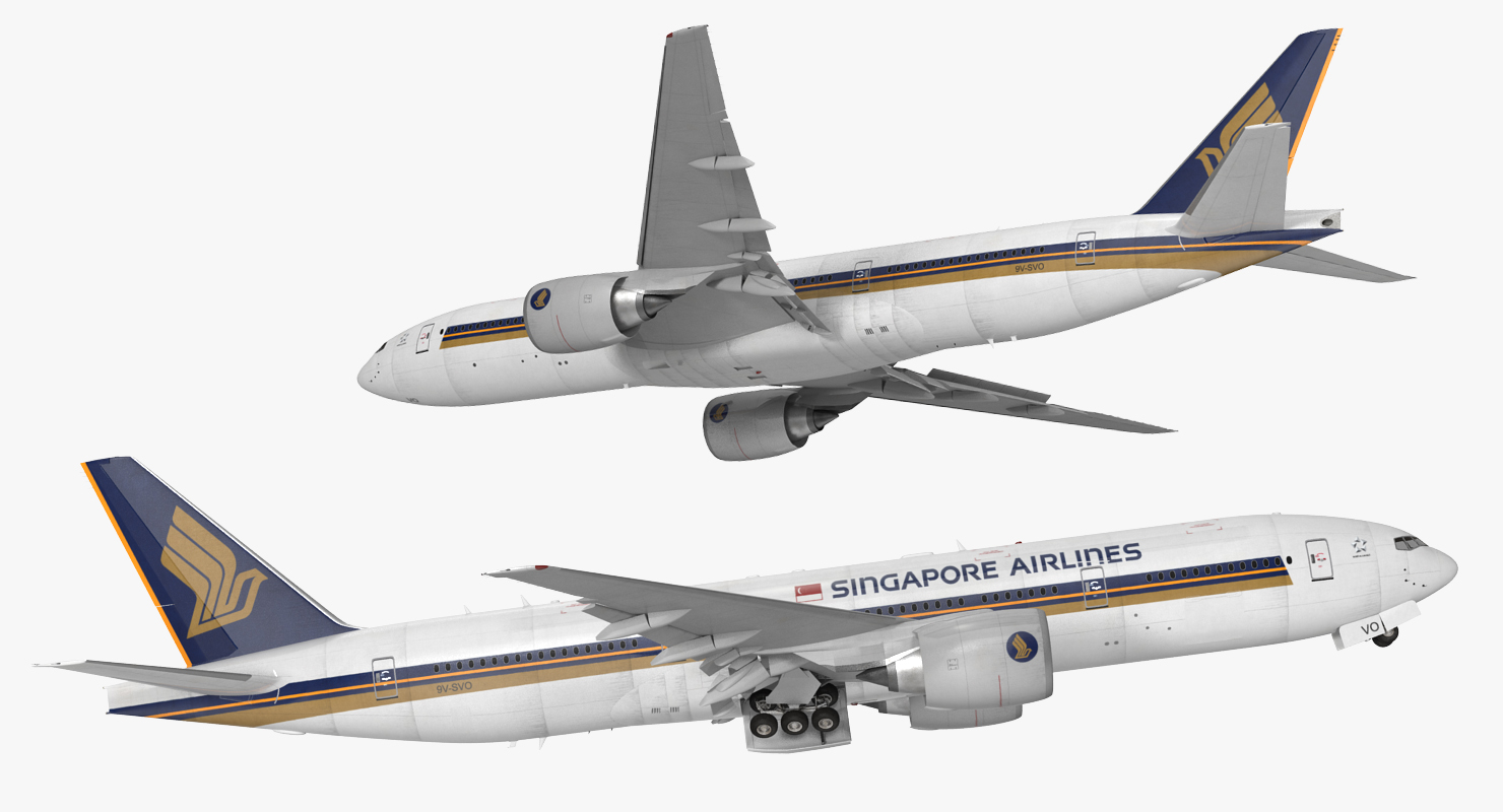 3D Boeing 777 200 Singapore Airlines model