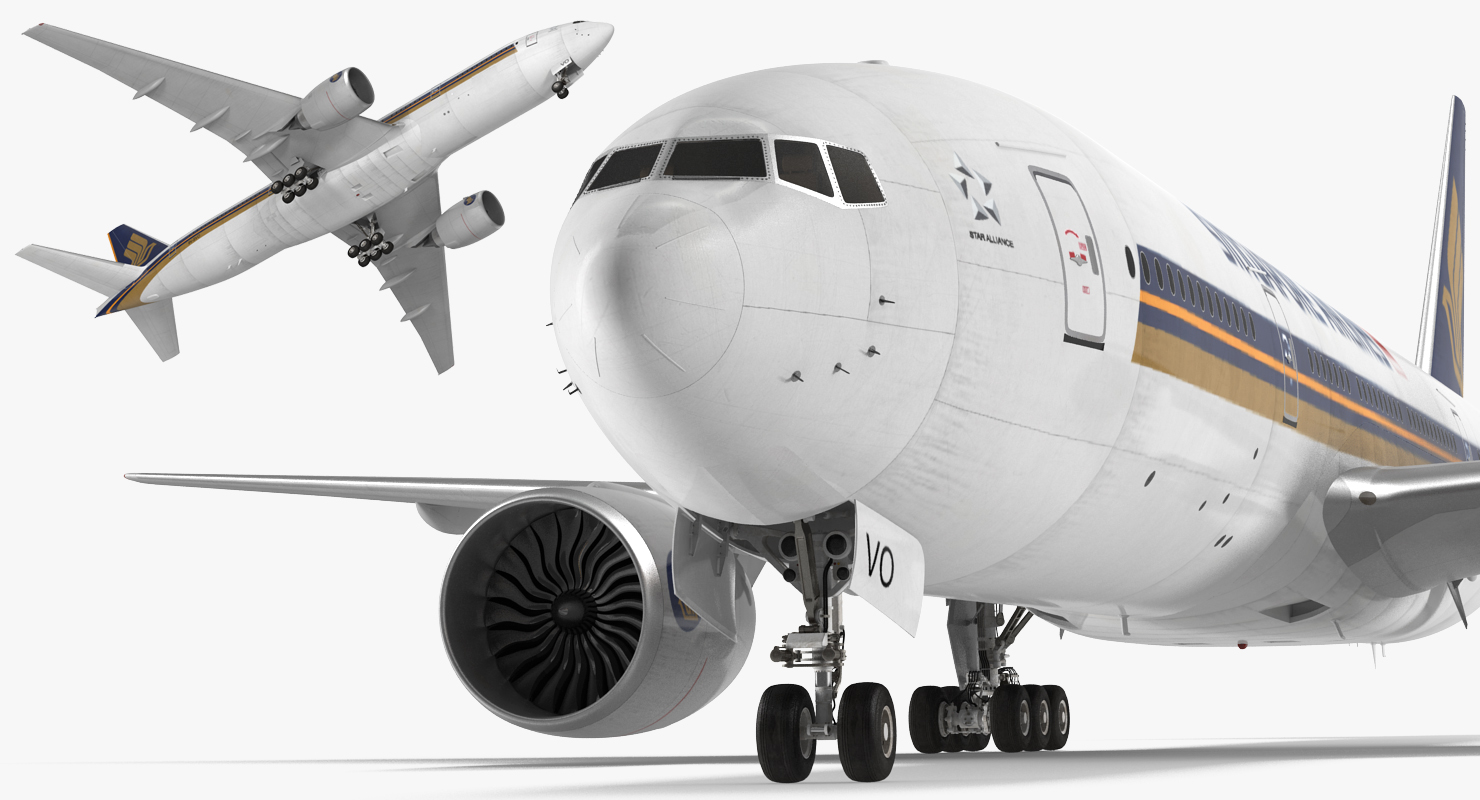 3D Boeing 777 200 Singapore Airlines model
