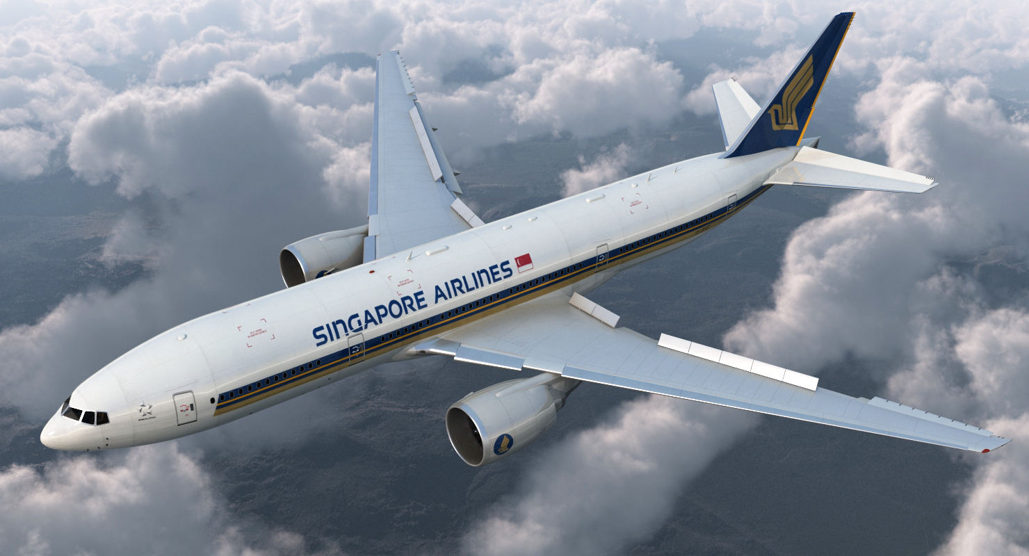 3D Boeing 777 200 Singapore Airlines model