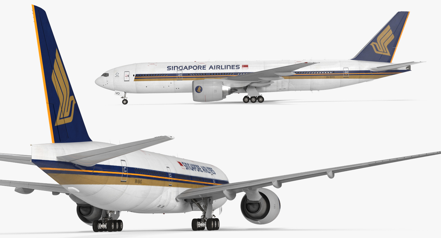 3D Boeing 777 200 Singapore Airlines model