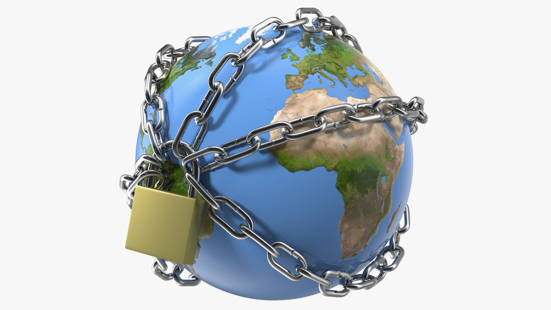 3D Earth Stylized with Chains