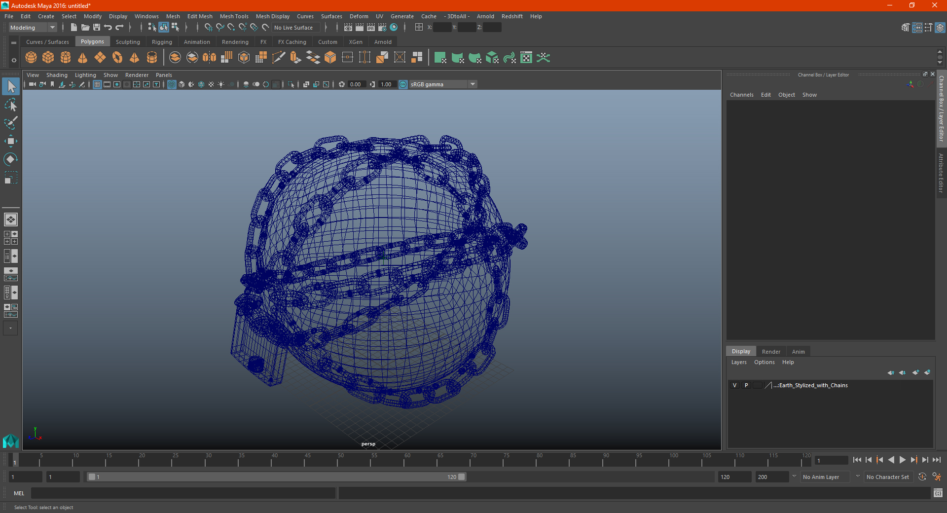 3D Earth Stylized with Chains