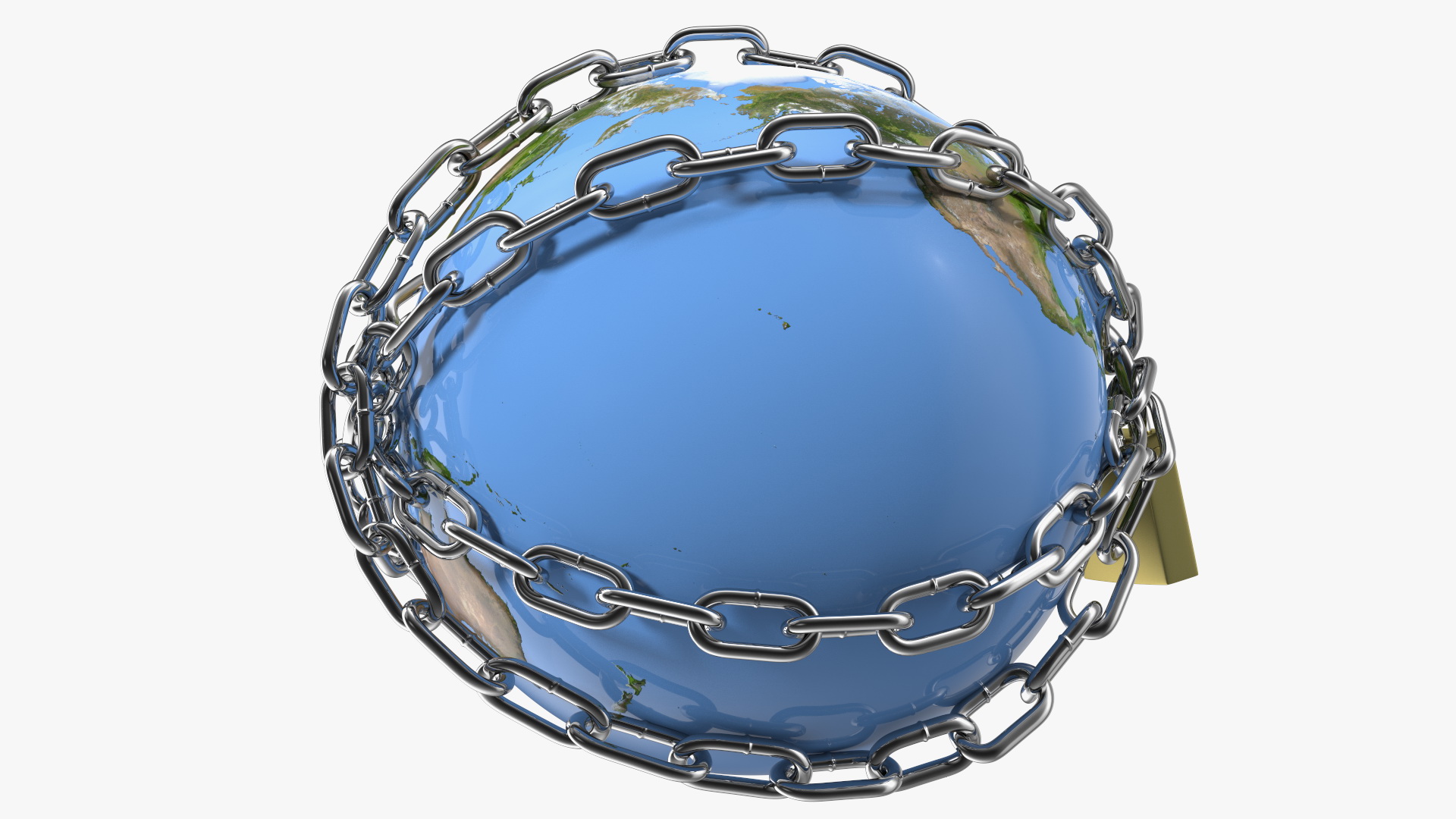 3D Earth Stylized with Chains