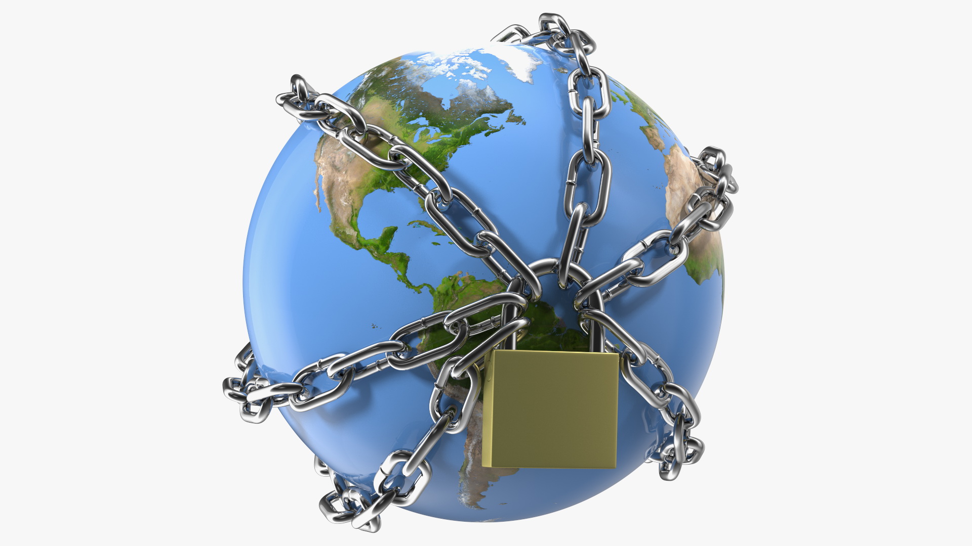 3D Earth Stylized with Chains