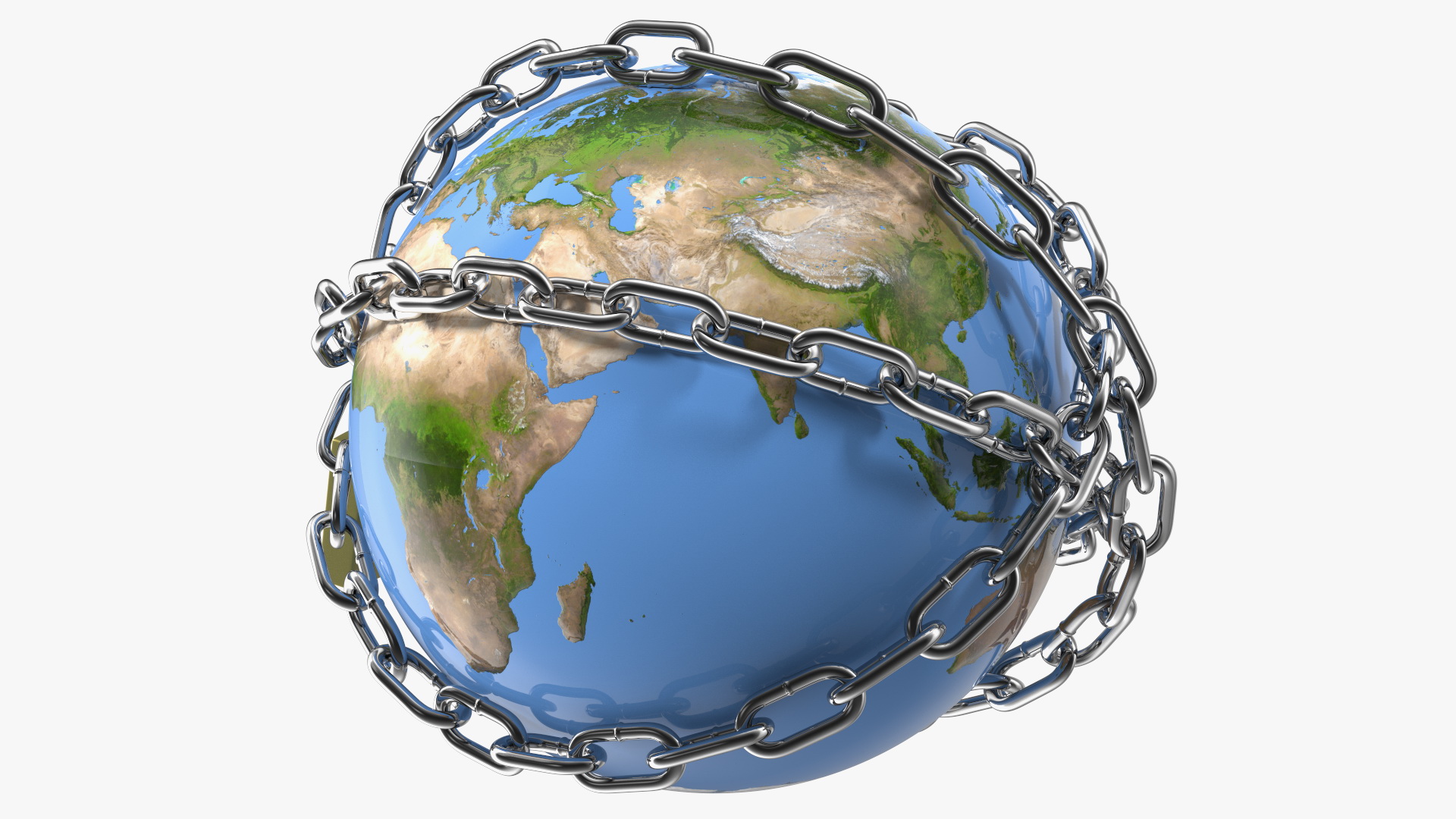3D Earth Stylized with Chains