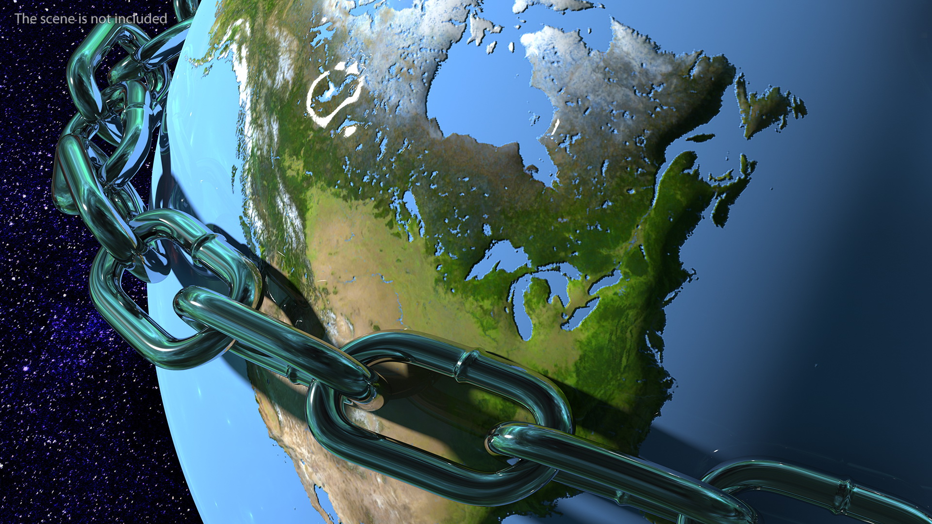 3D Earth Stylized with Chains