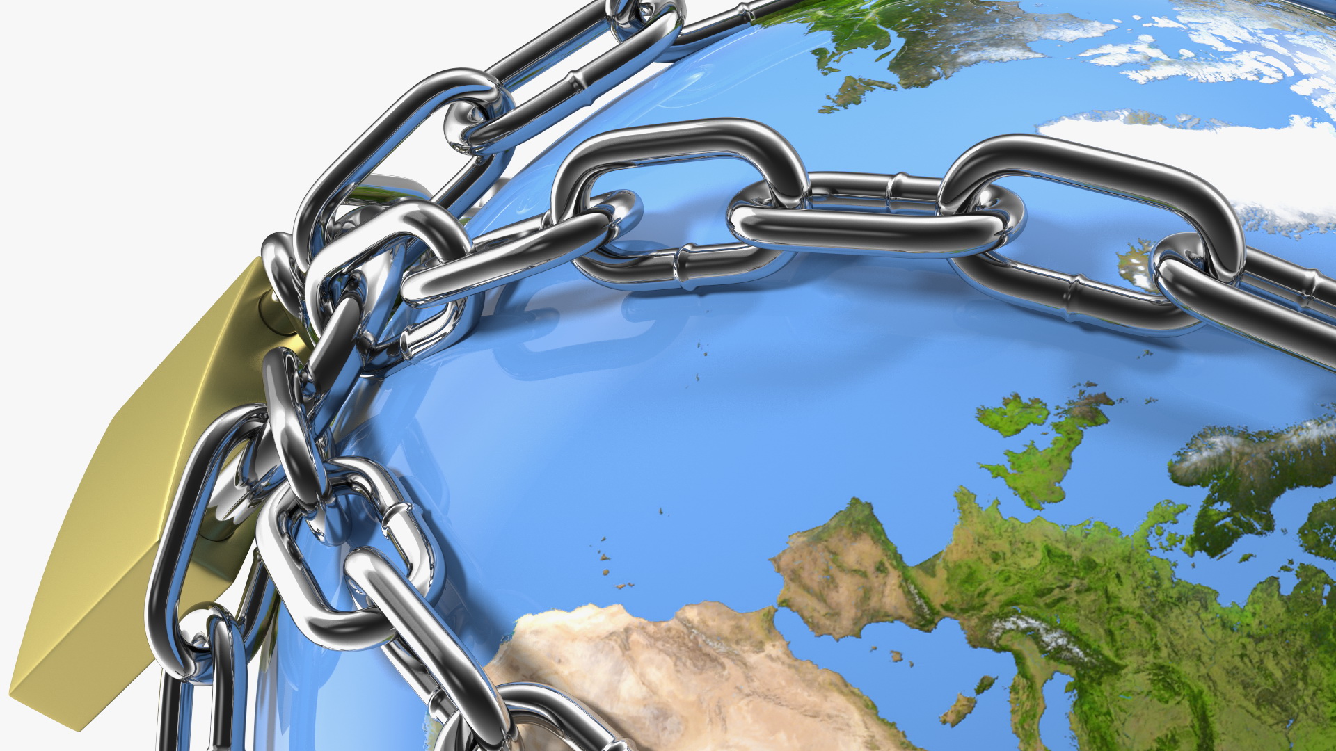 3D Earth Stylized with Chains