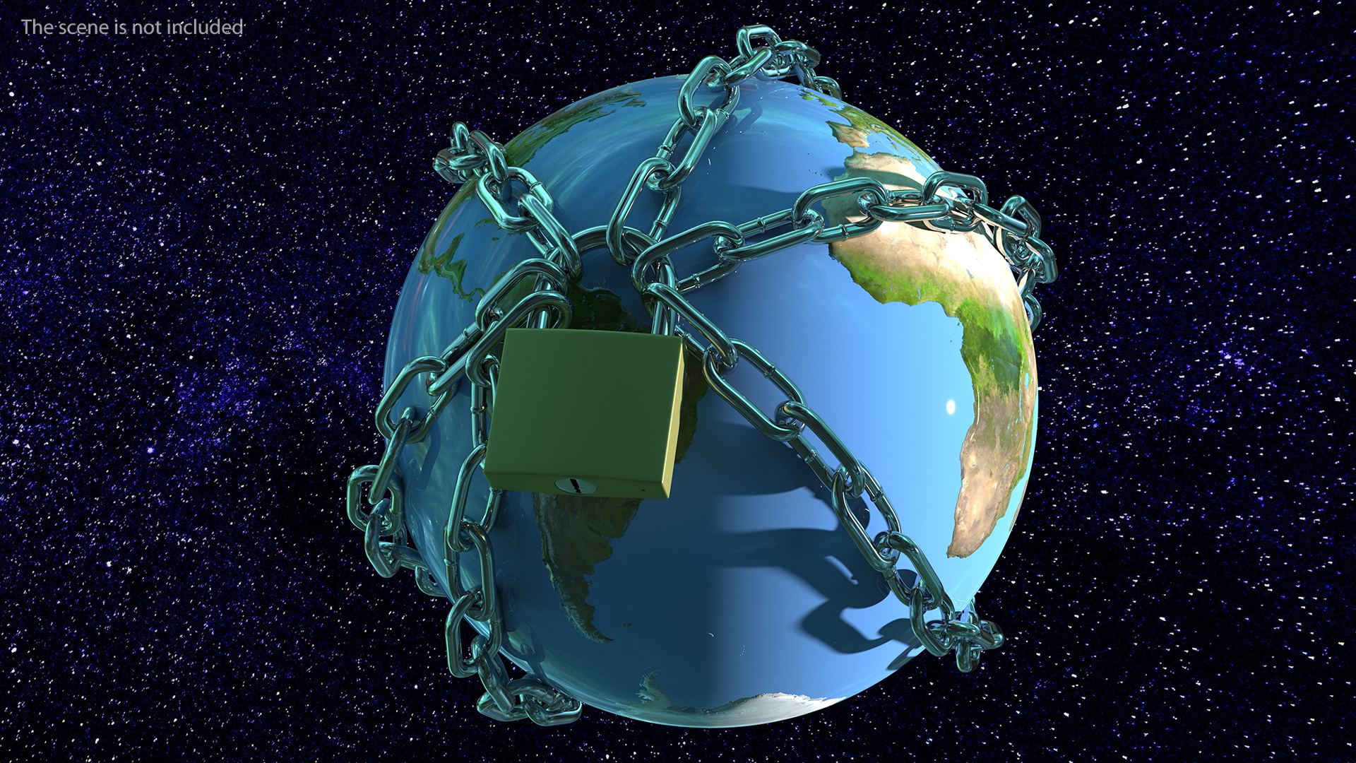3D Earth Stylized with Chains
