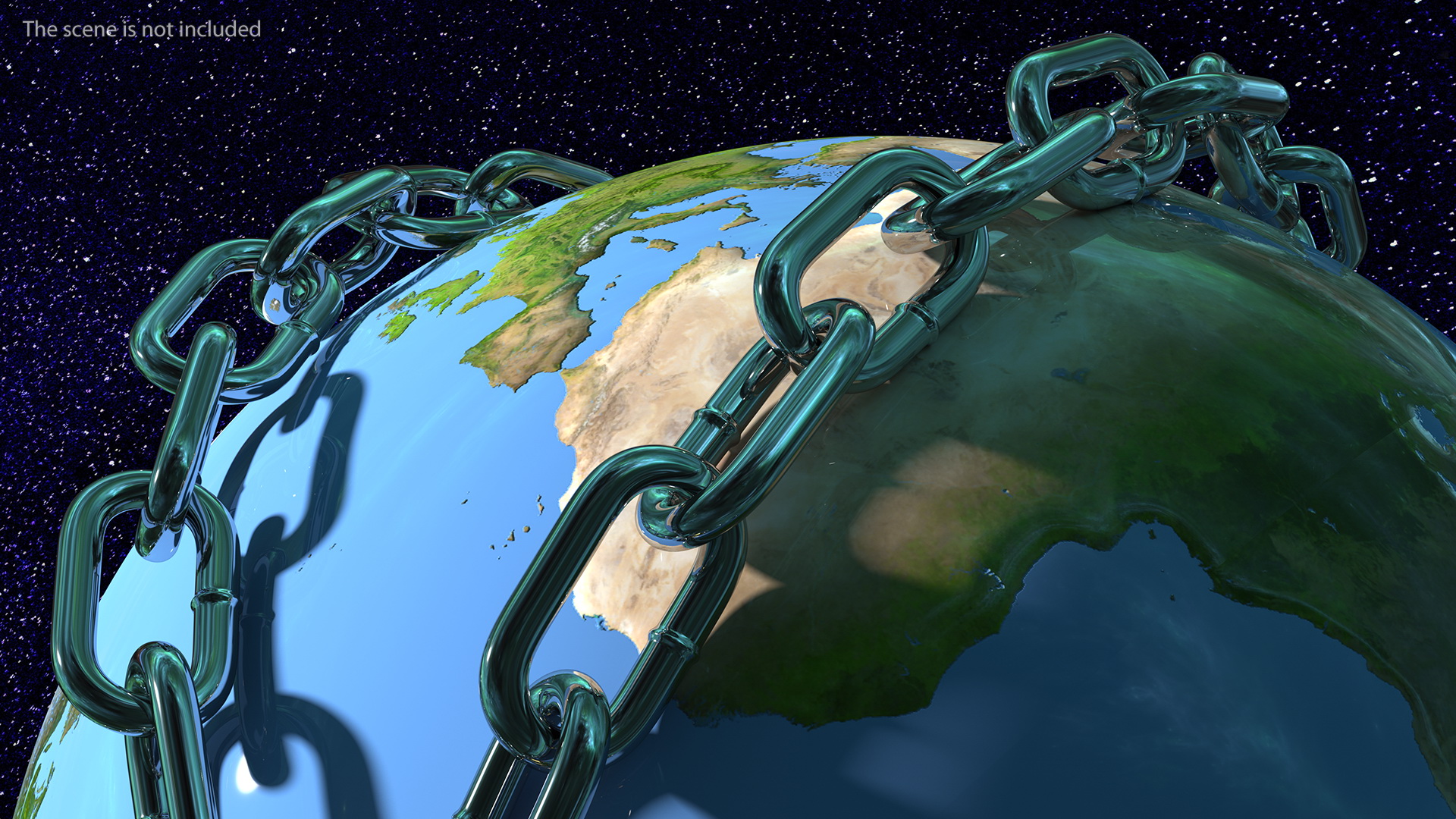 3D Earth Stylized with Chains