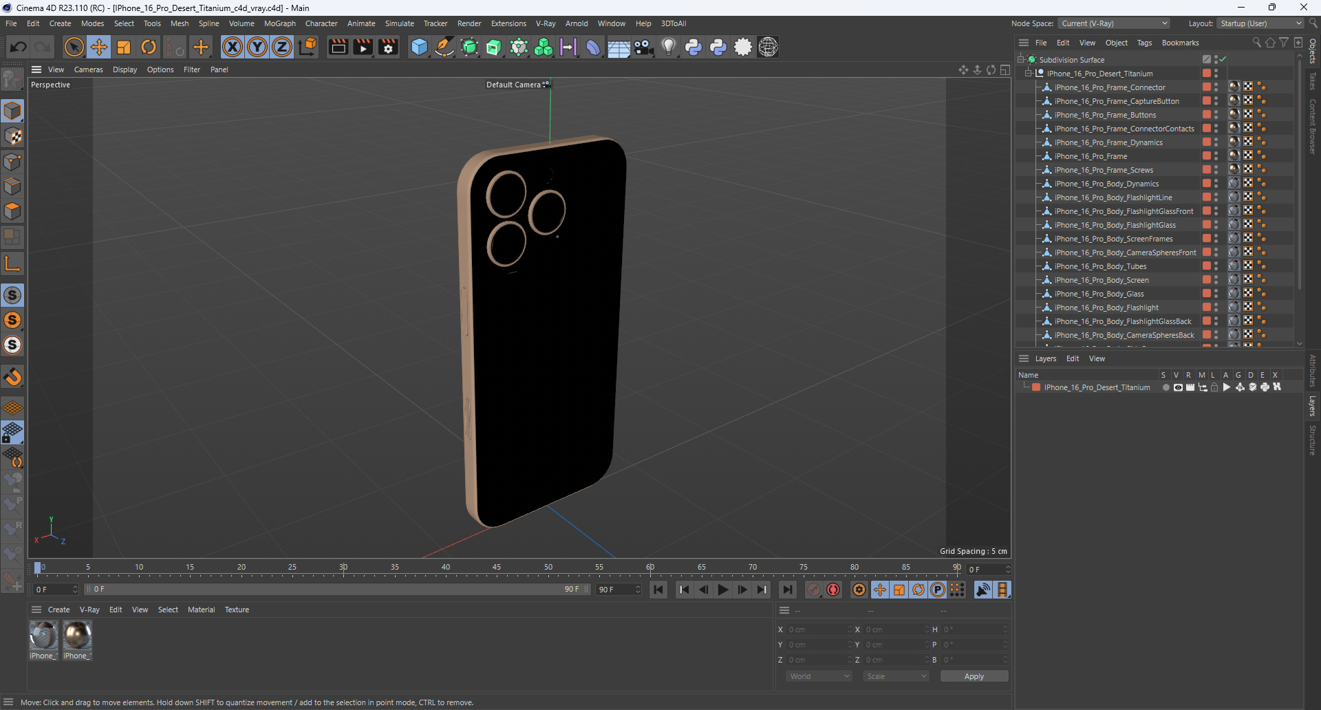 IPhone 16 Pro Desert Titanium 3D model