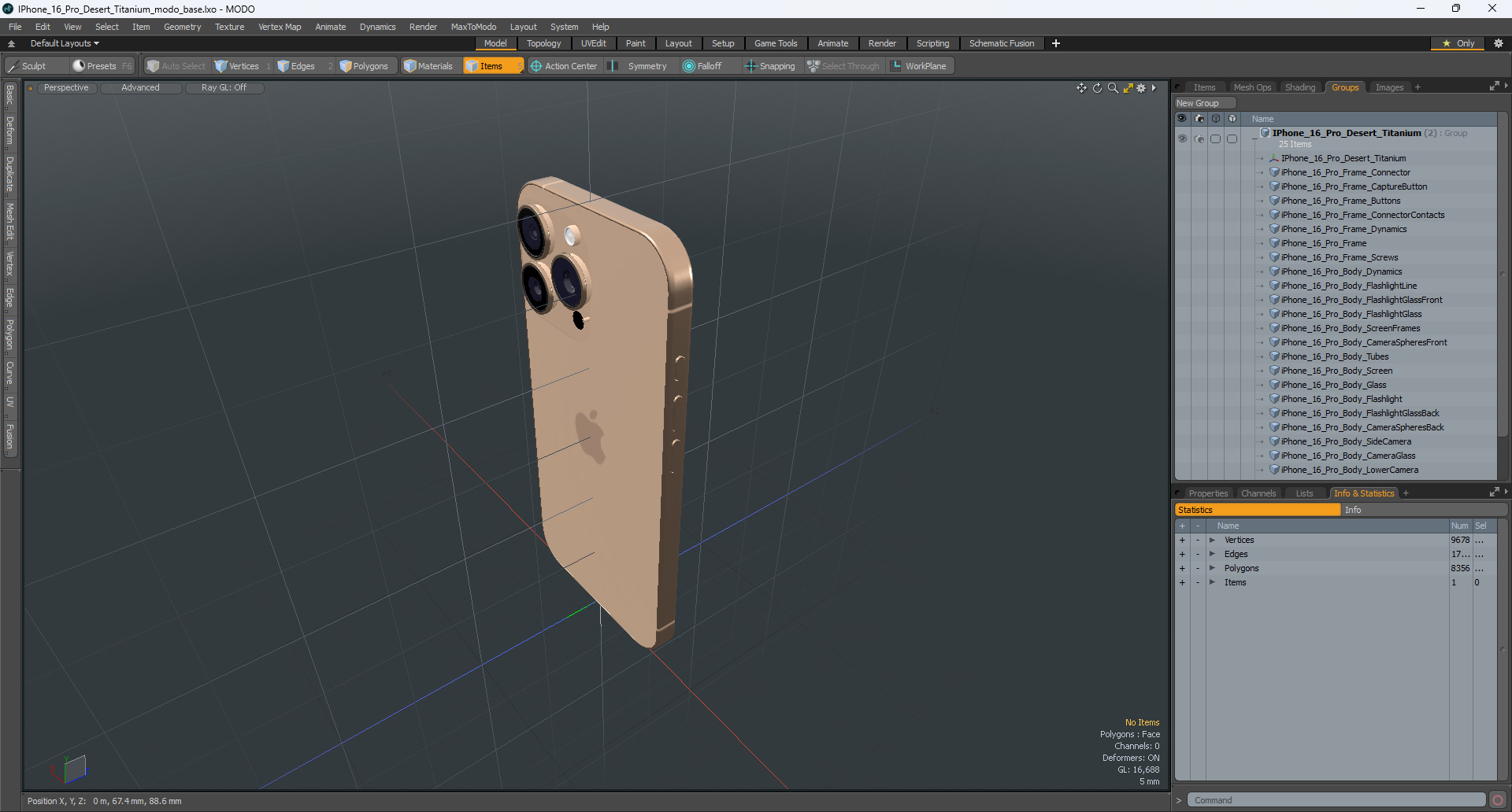 IPhone 16 Pro Desert Titanium 3D model