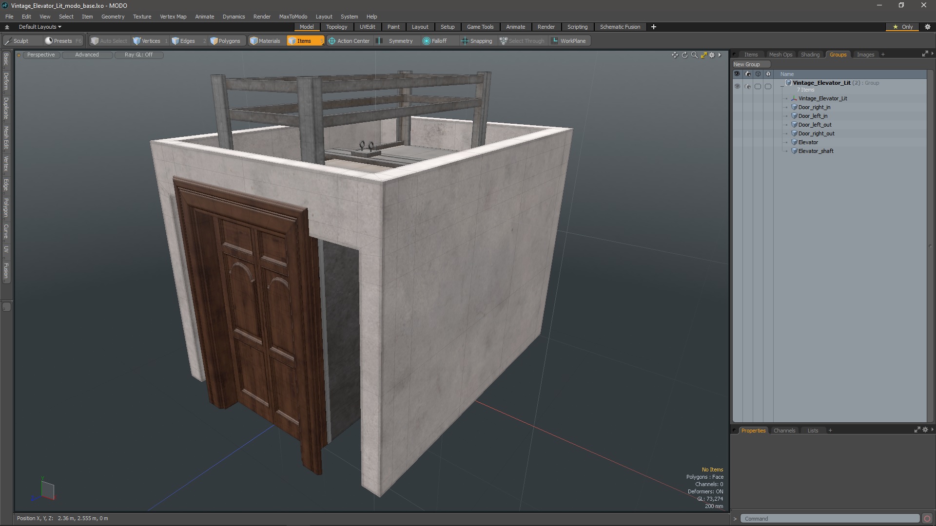 3D model Vintage Elevator Lit