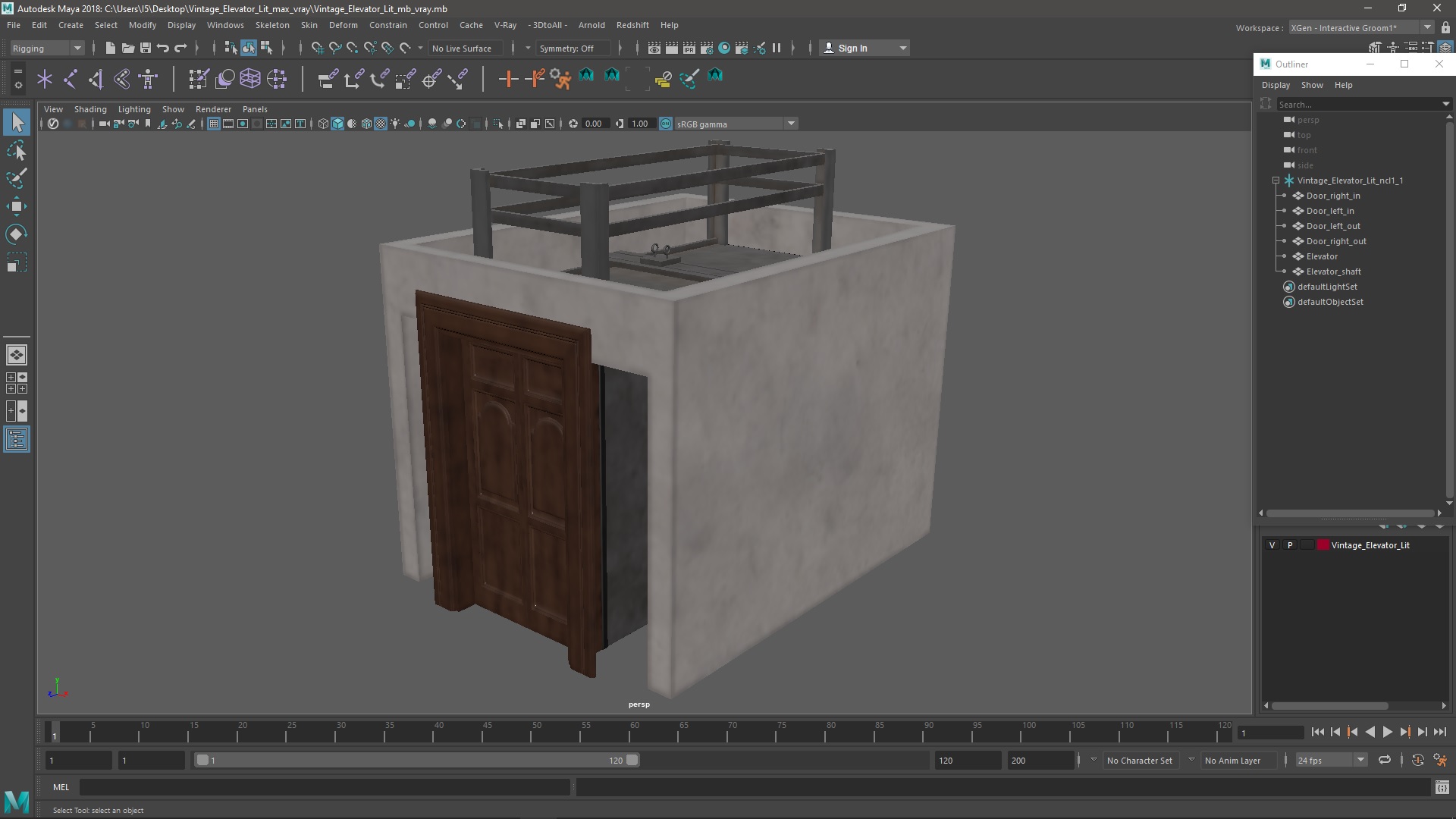 3D model Vintage Elevator Lit