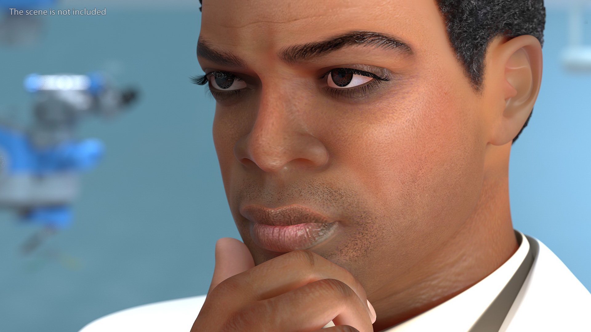 3D Light Skin Black Male Doctor model