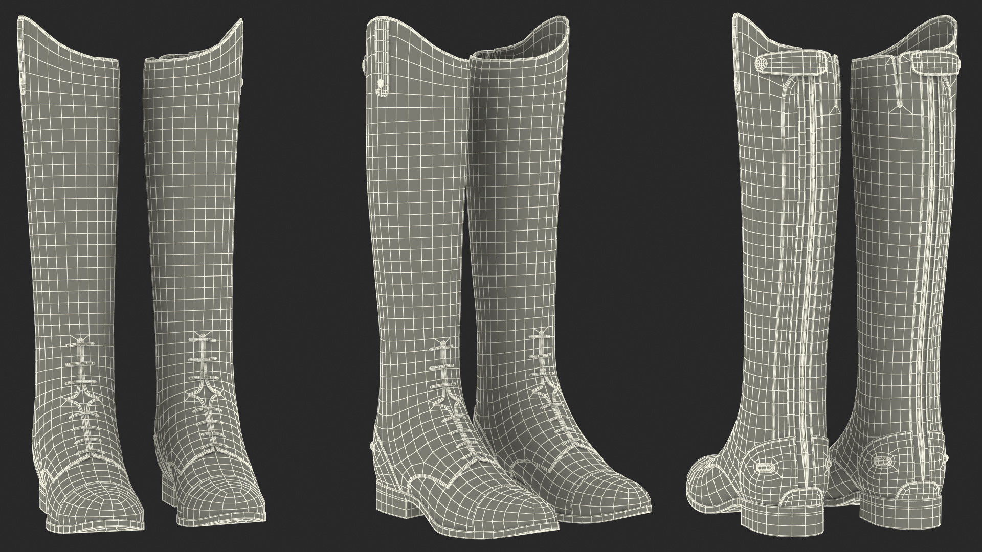 Horse Riding Boots Brown 3D model